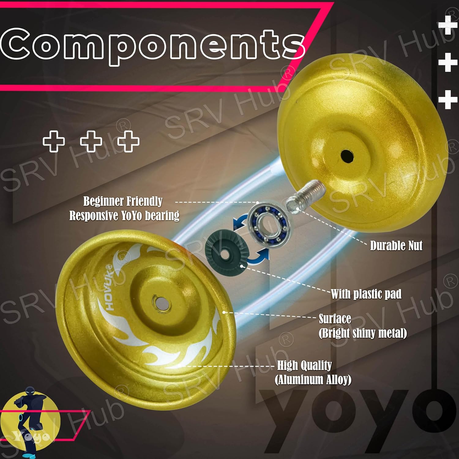 5cm Metal Responsive YoYos for Beginners – Assorted