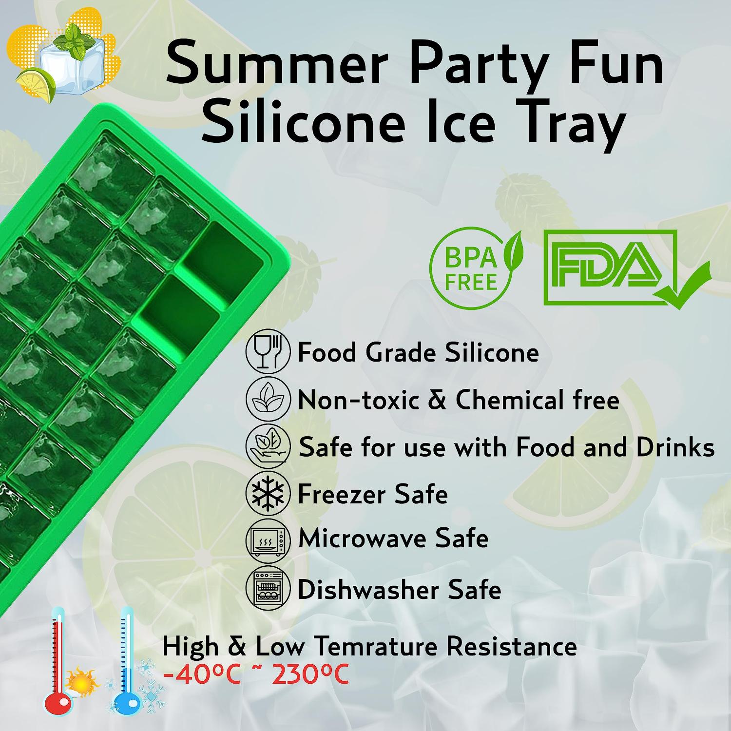 Silicone Ice Cube Tray with Lid 21 Cavity BPA-Free Mould