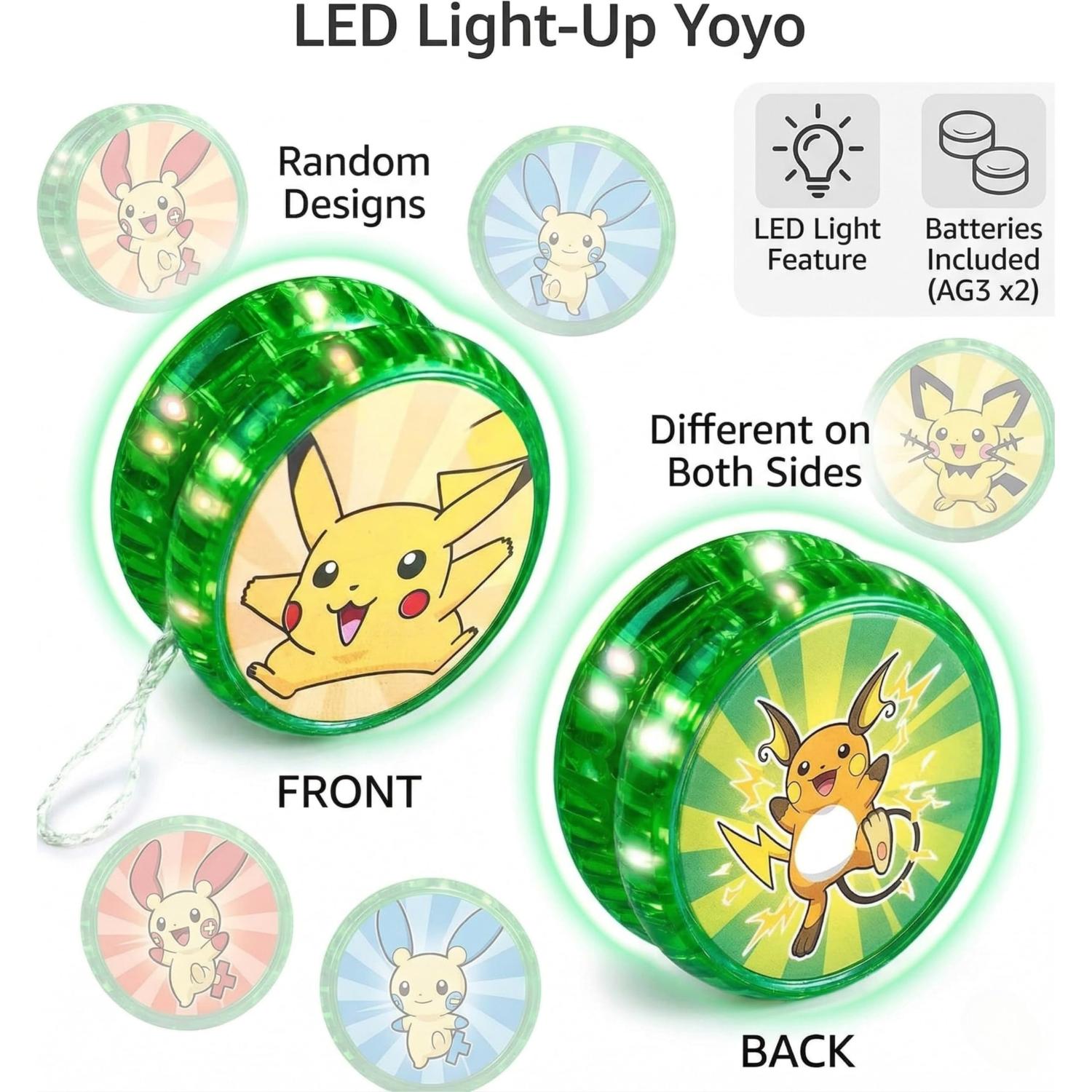 5.5cm Pokemon LED Light-Up YoYo Toys for Kids – Assorted