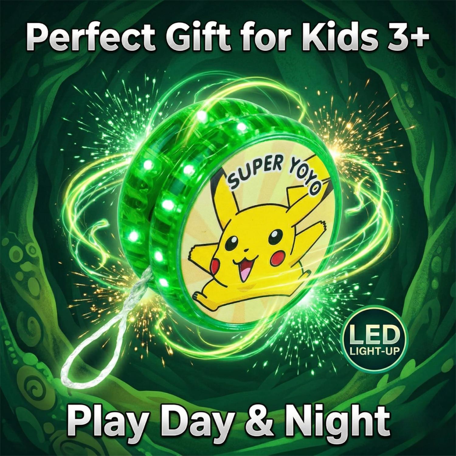 5.5cm Pokemon LED Light-Up YoYo Toys for Kids – Assorted