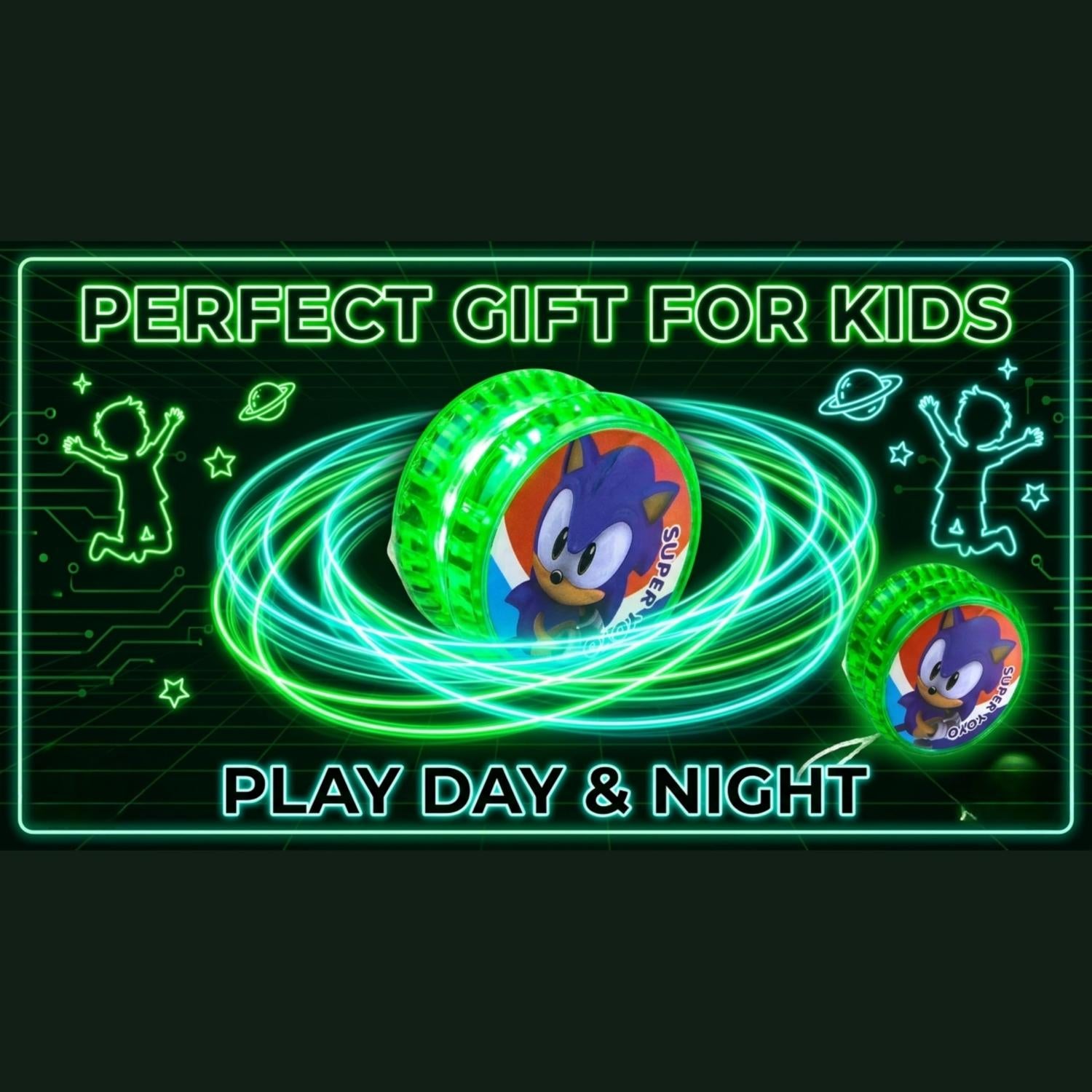5.5cm Sonic the Hedgehog LED Light-Up YoYo Toys for Kids