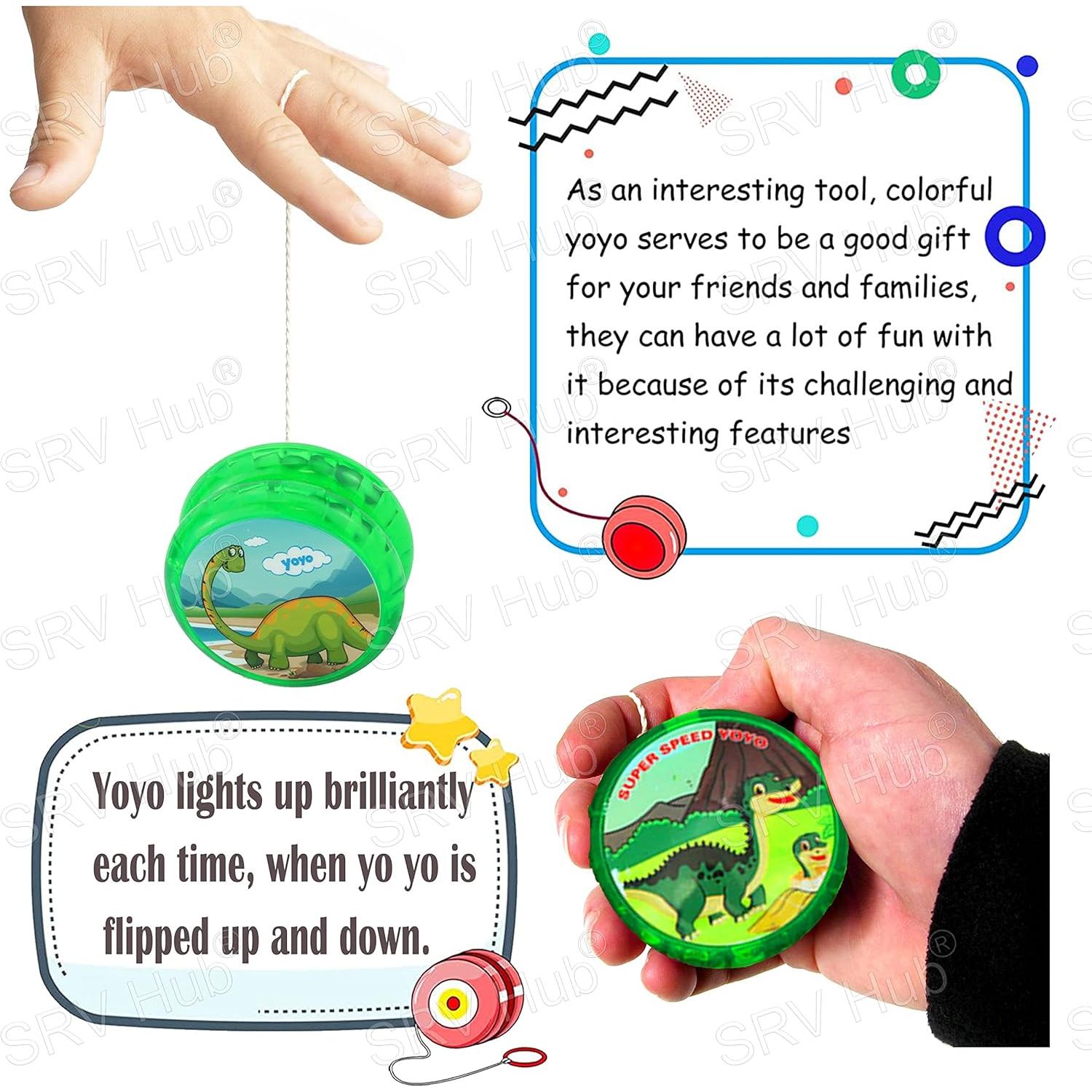 5.5cm Kids Light-Up Dinosaur Yo-Yo Toy with String - Assorted
