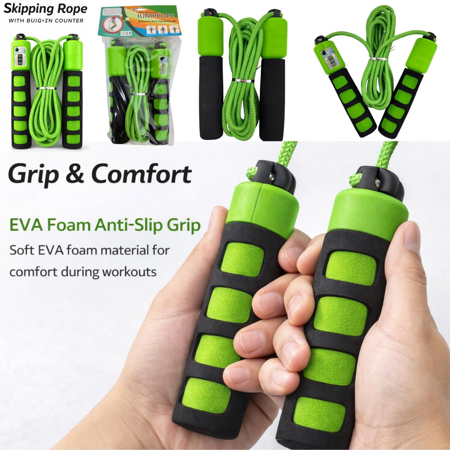 2.7m Adjustable Skipping Rope with Counter - Assorted