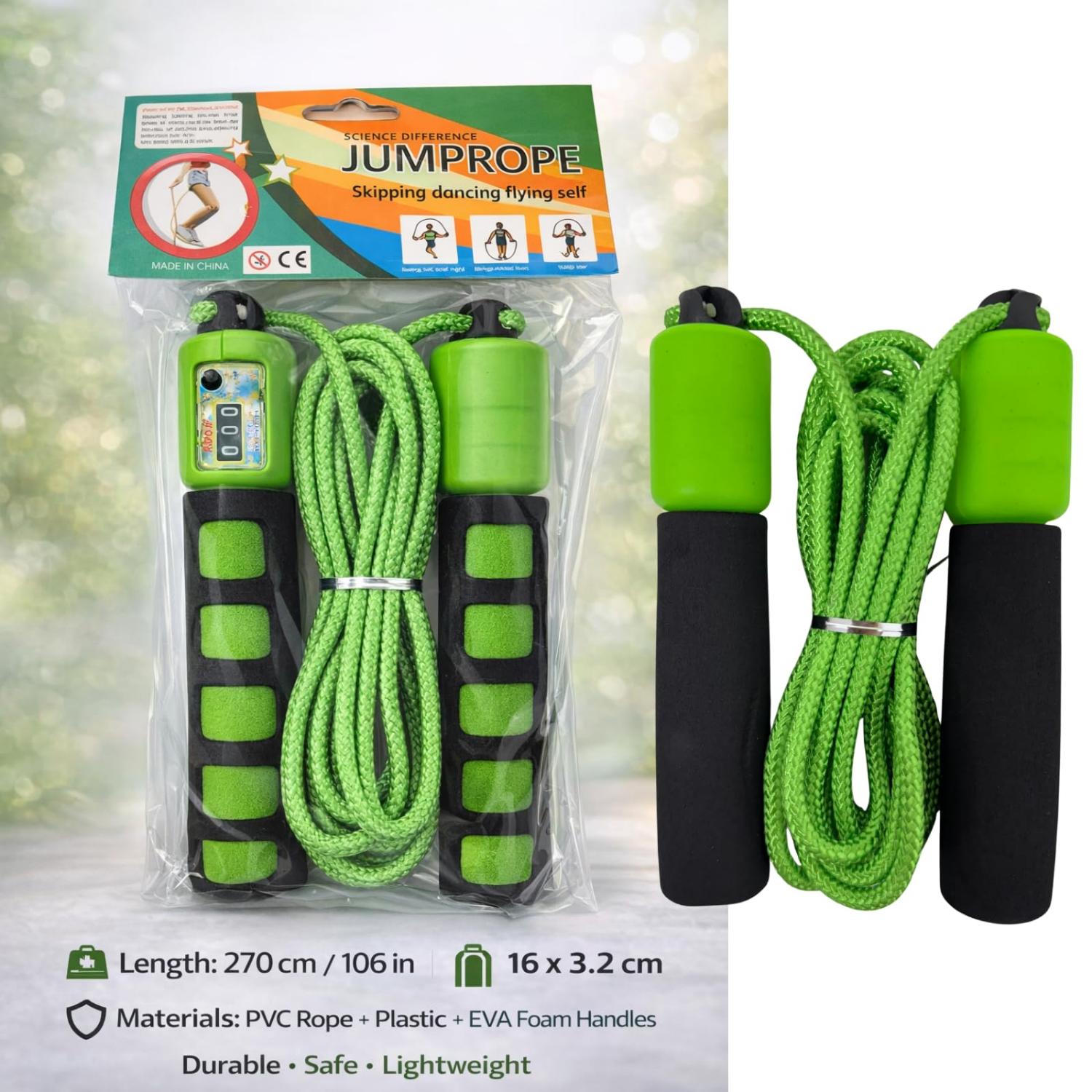 2.7m Adjustable Skipping Rope with Counter - Assorted