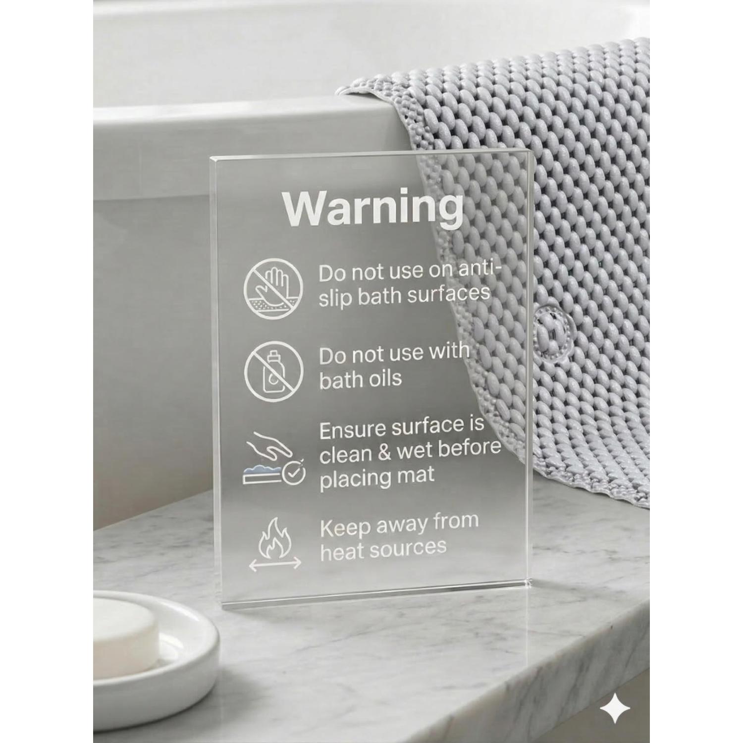 Non Slip Bath Mat with Suction Cups Drain Holes