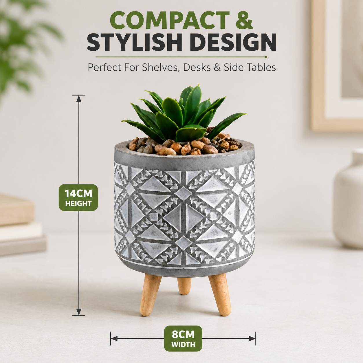 14cm Succulent Flower Pot with Legs