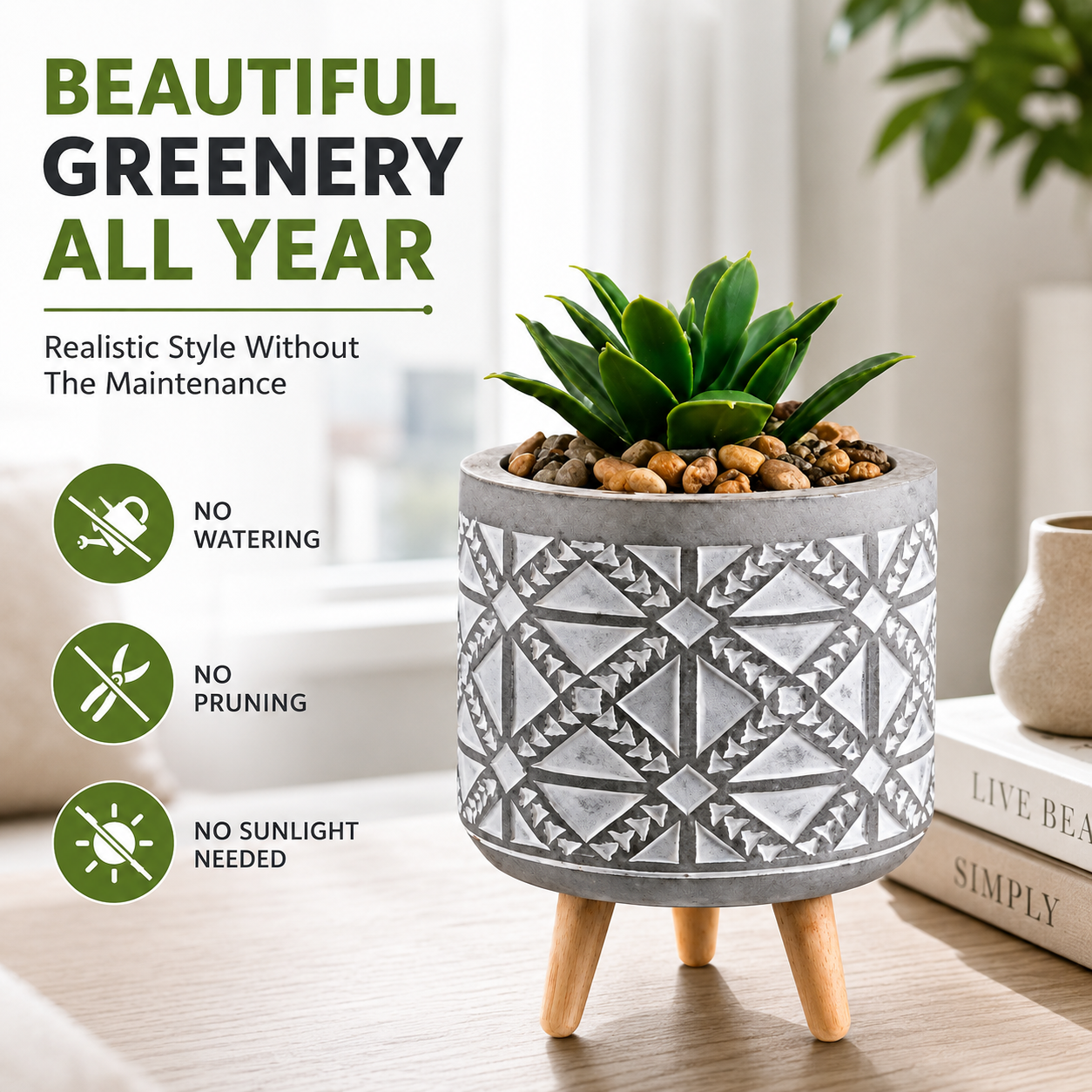 14cm Succulent Flower Pot with Legs