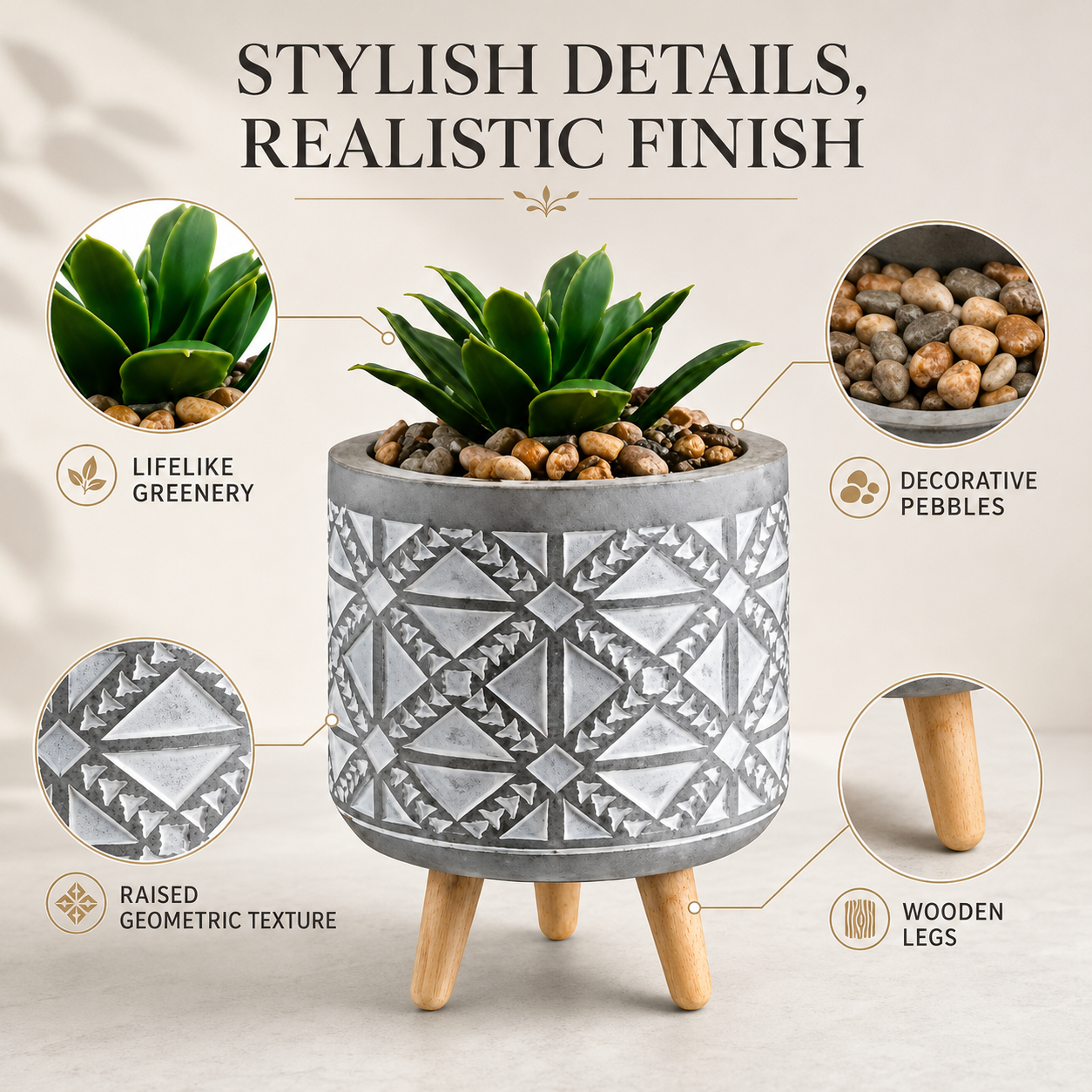 14cm Succulent Flower Pot with Legs