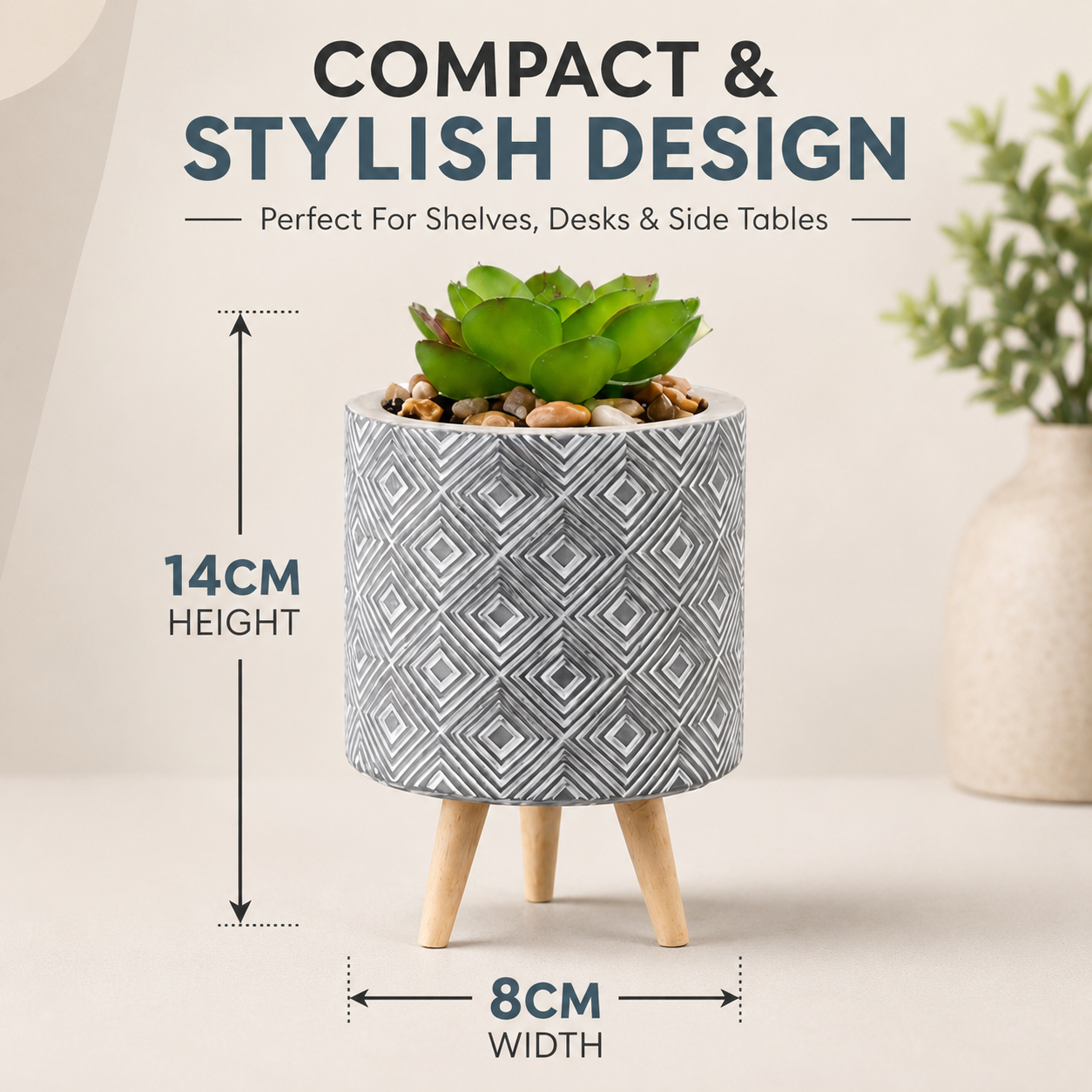 14cm Succulent Flower Pot with Legs