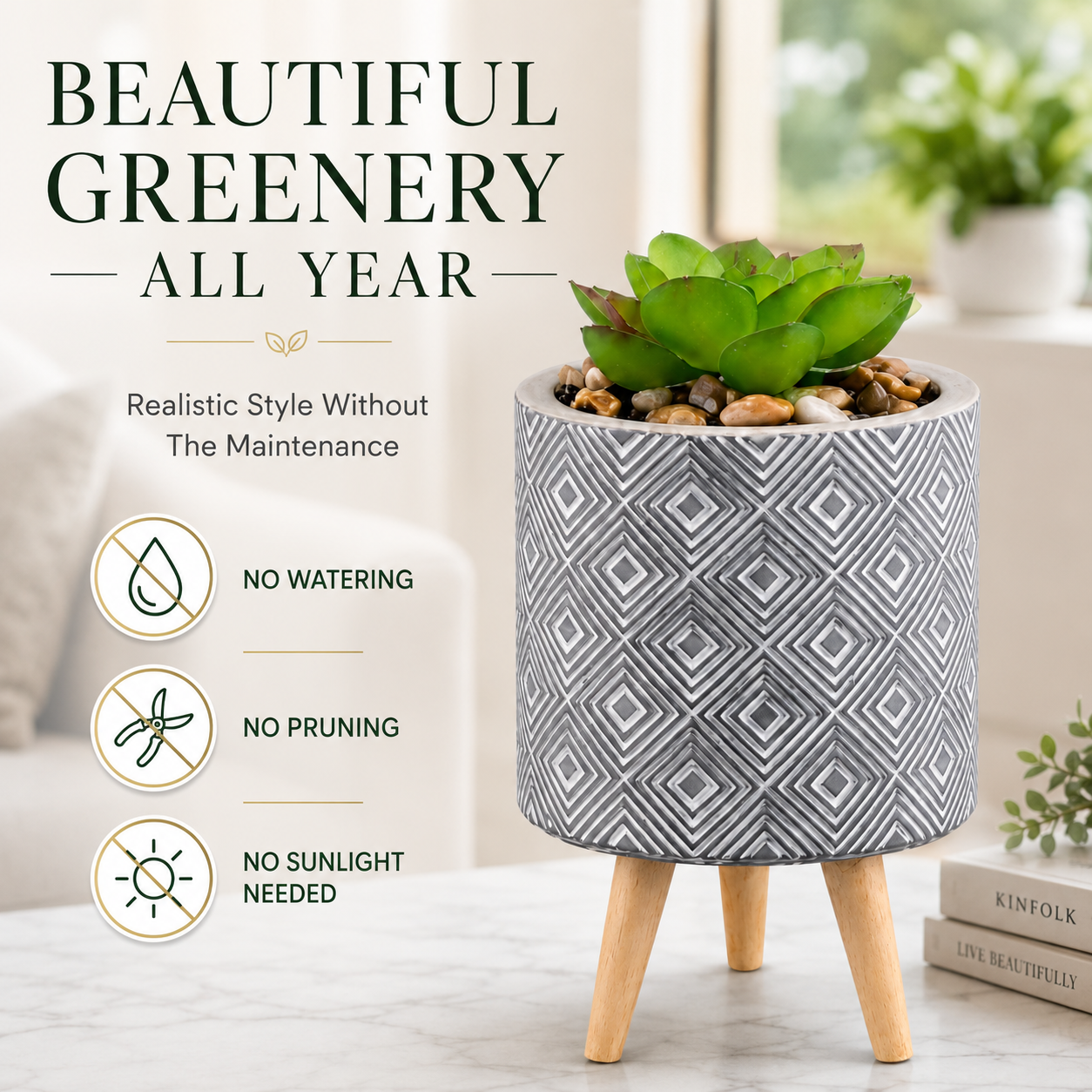 14cm Succulent Flower Pot with Legs