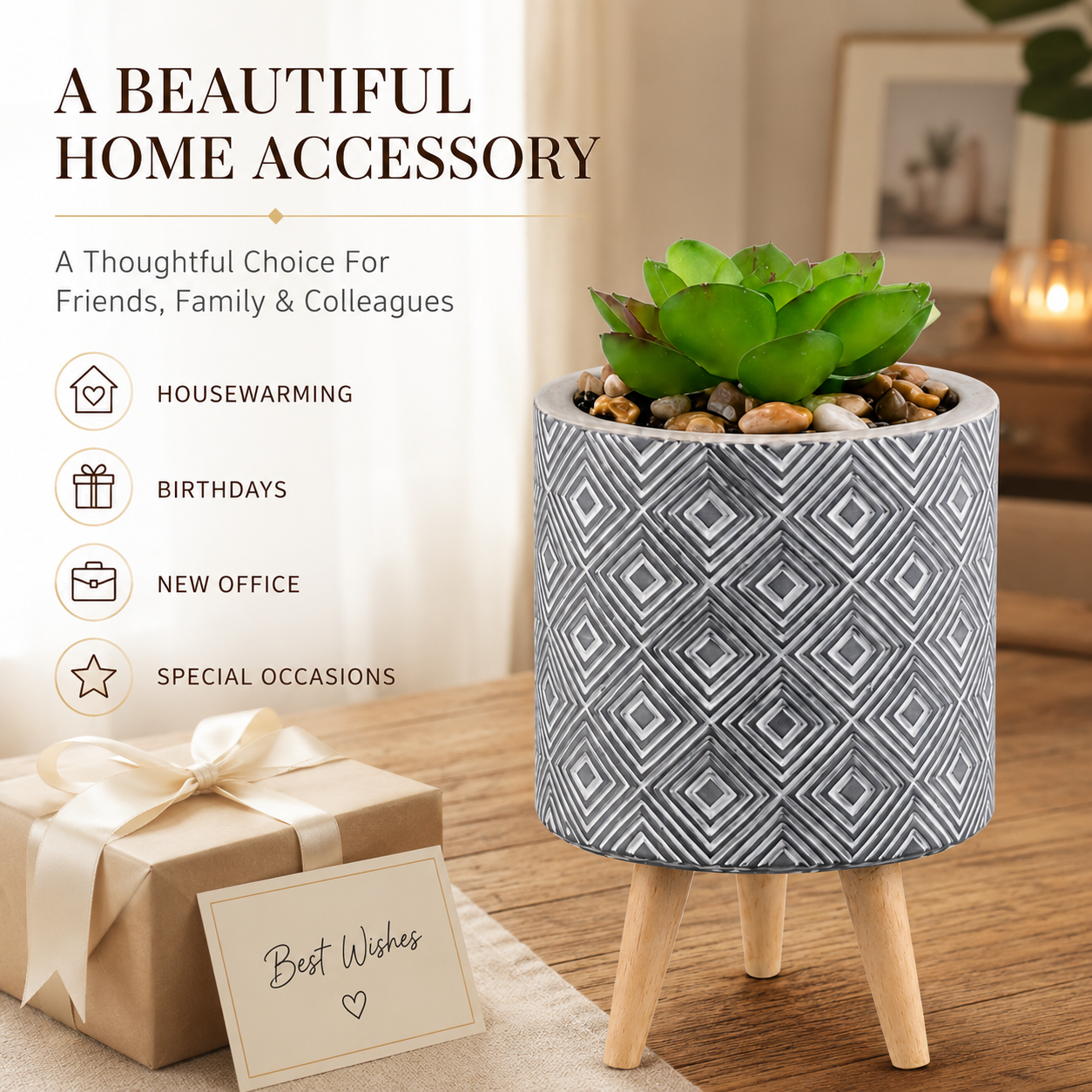 14cm Succulent Flower Pot with Legs