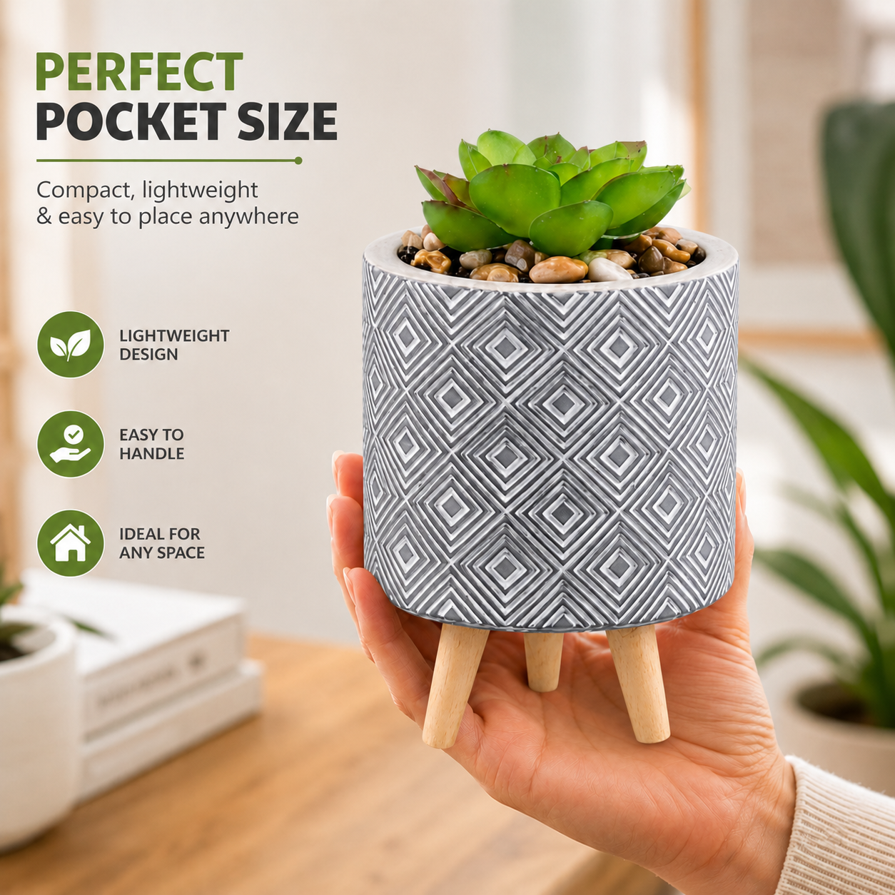 14cm Succulent Flower Pot with Legs