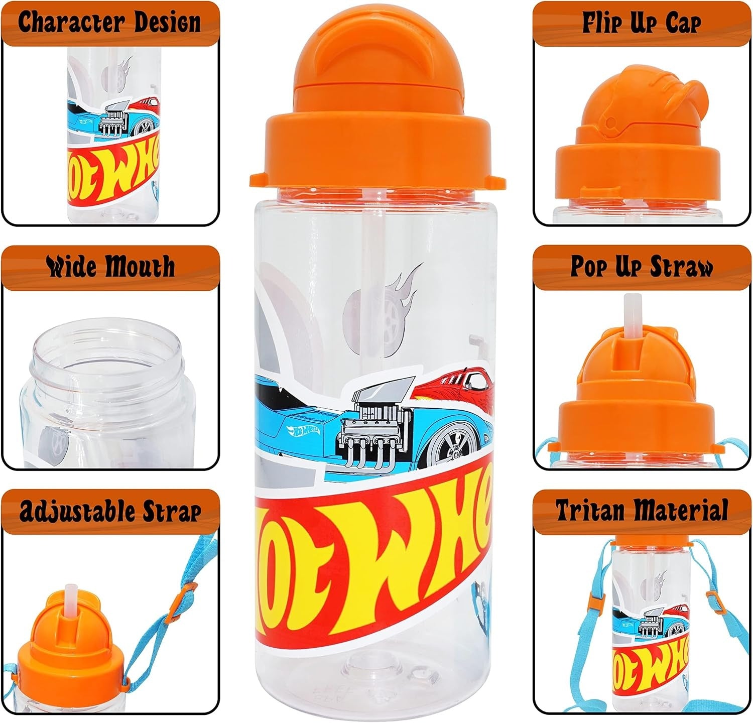 500ml Tritan Water Bottle with Strap for Children