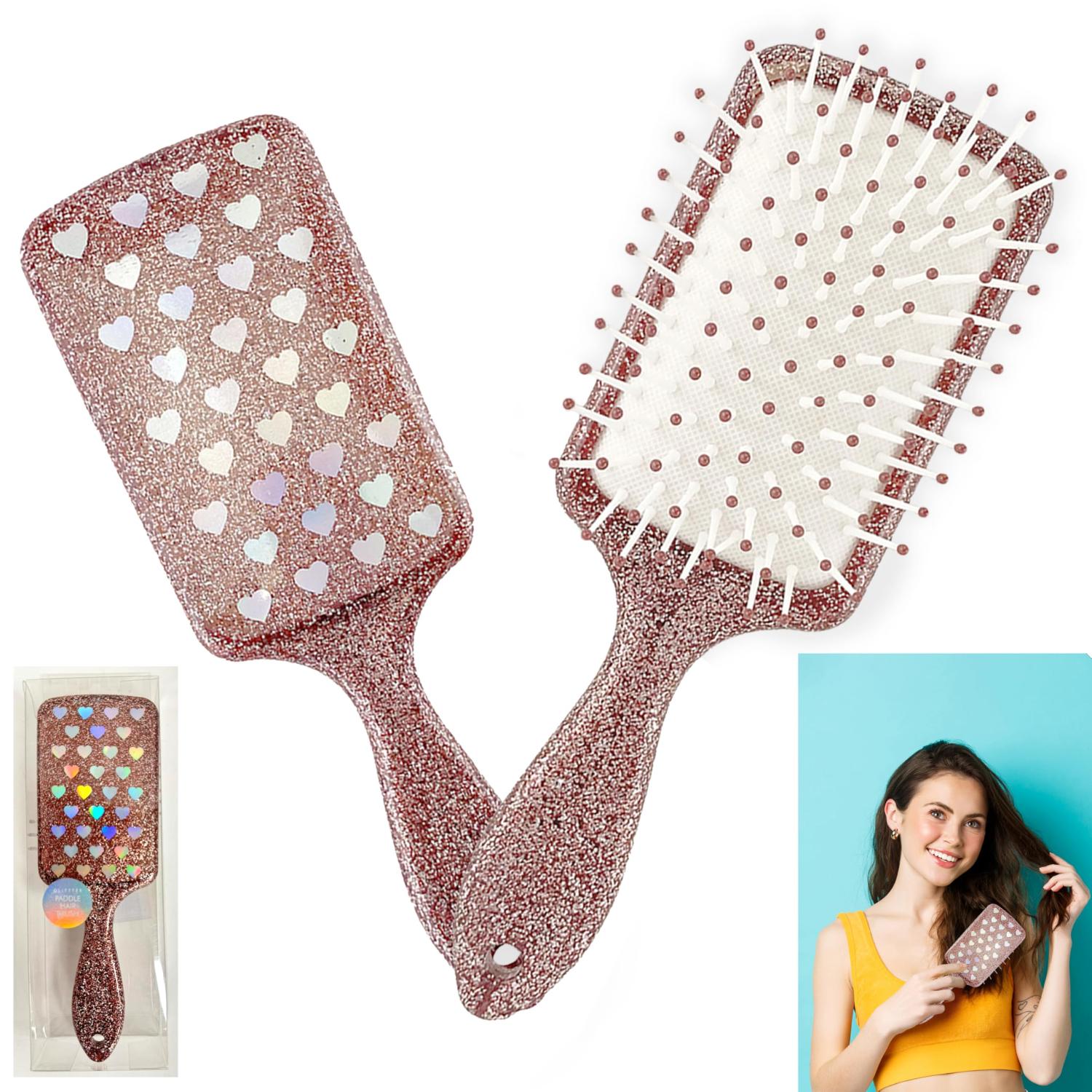 Iridescent Glitter Hairbrush 1pc
