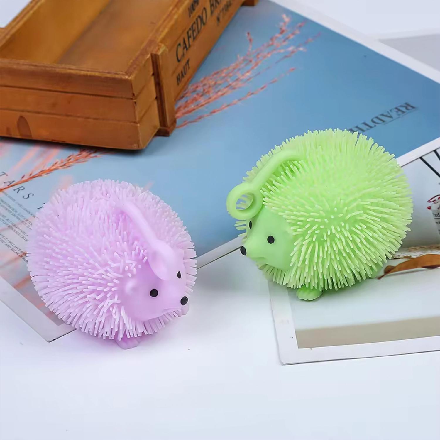 8cm Light Up Hedgehog Fidget Stress Balls - 4 Pack