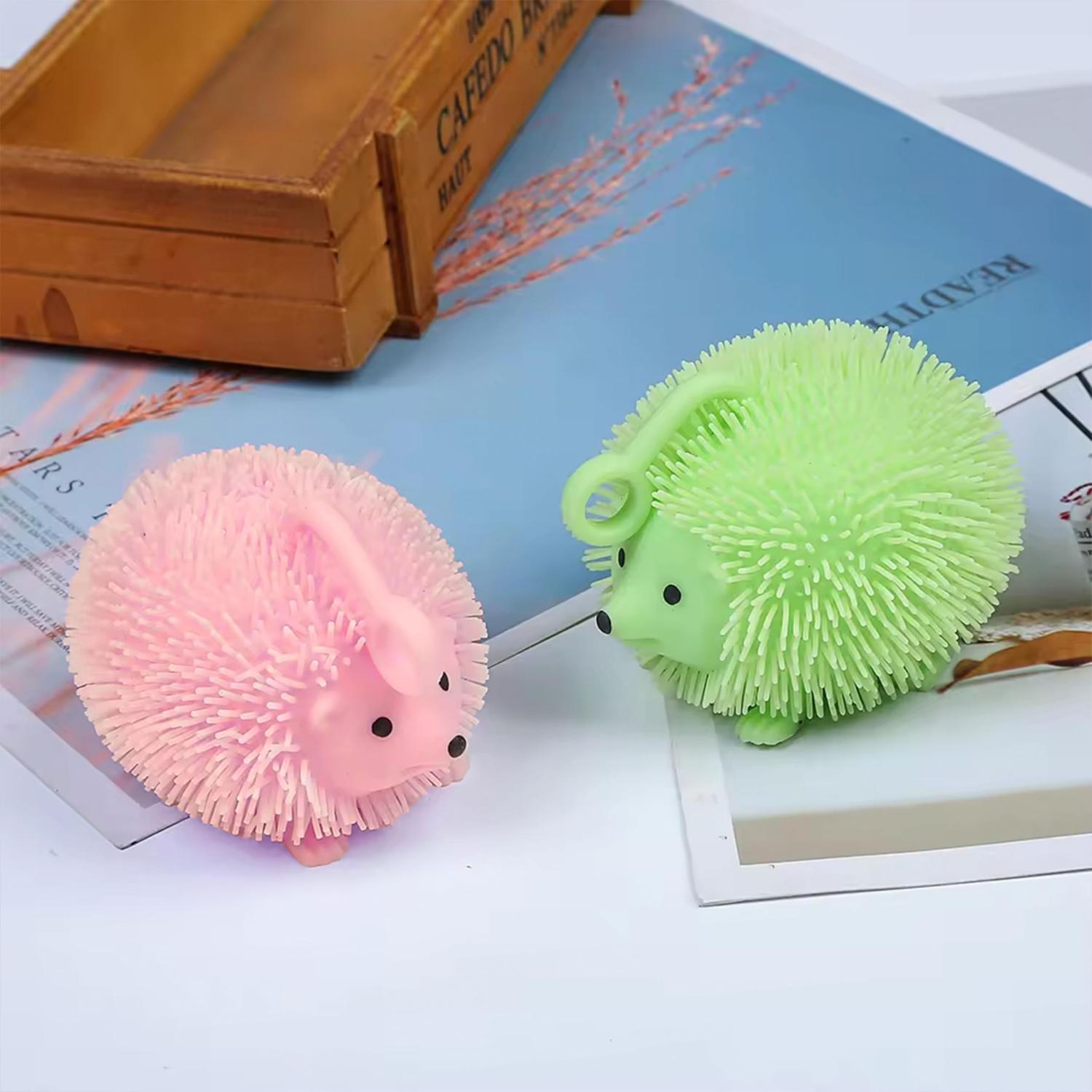 8cm Light Up Hedgehog Fidget Stress Balls - 4 Pack