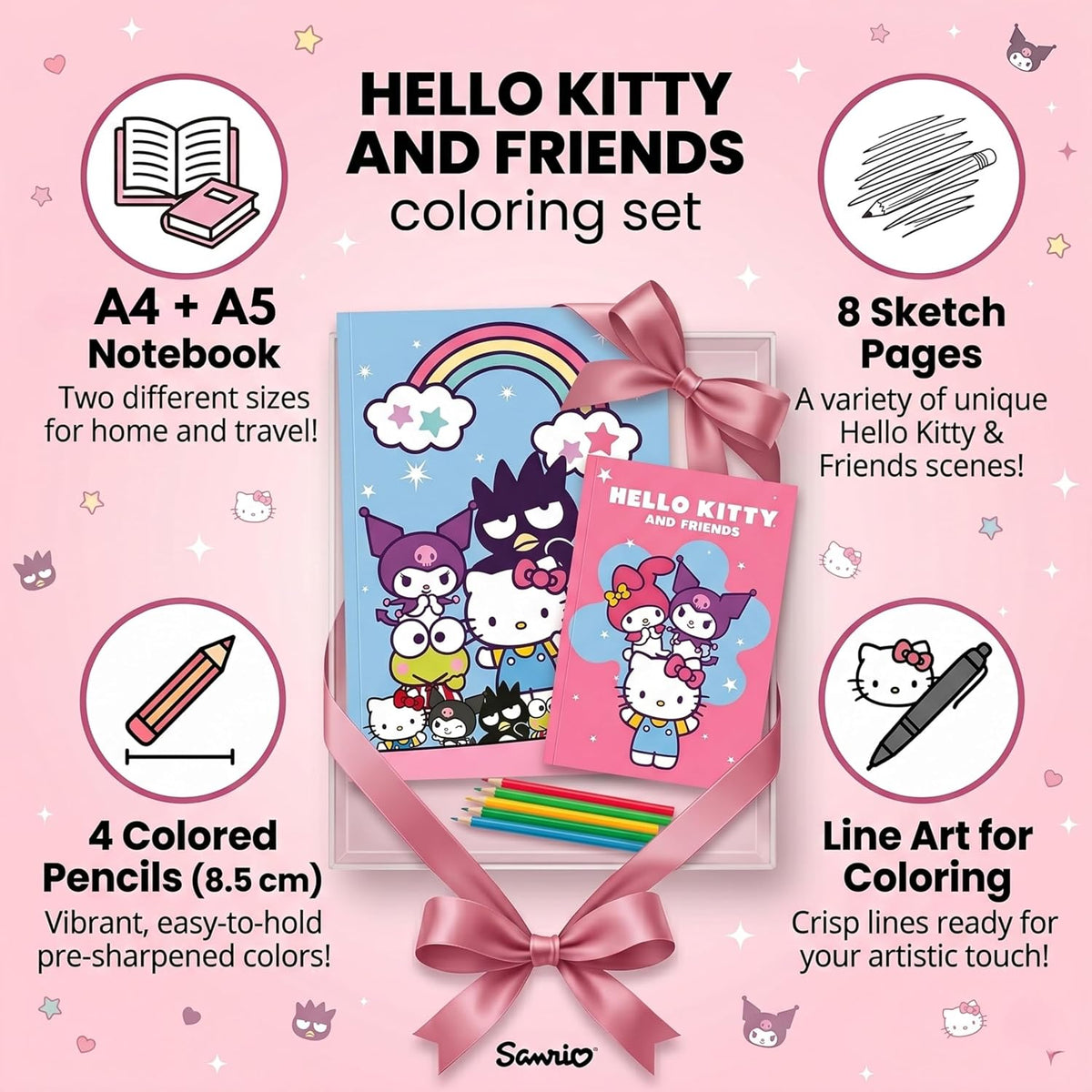 Hello Kitty Kids Licensed Colouring Activity Set with Pencils – view 3