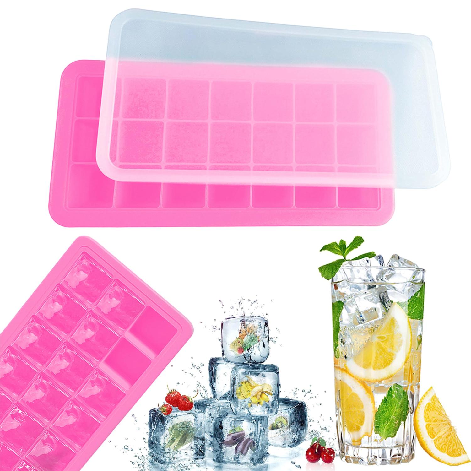 Silicone Ice Cube Tray with Lid 21 Cavity BPA-Free Mould