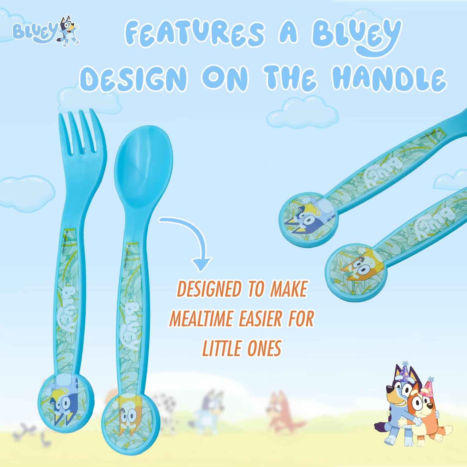 Kids 2 Piece Cutlery Set BPA-Free Plastic Spoon & Fork
