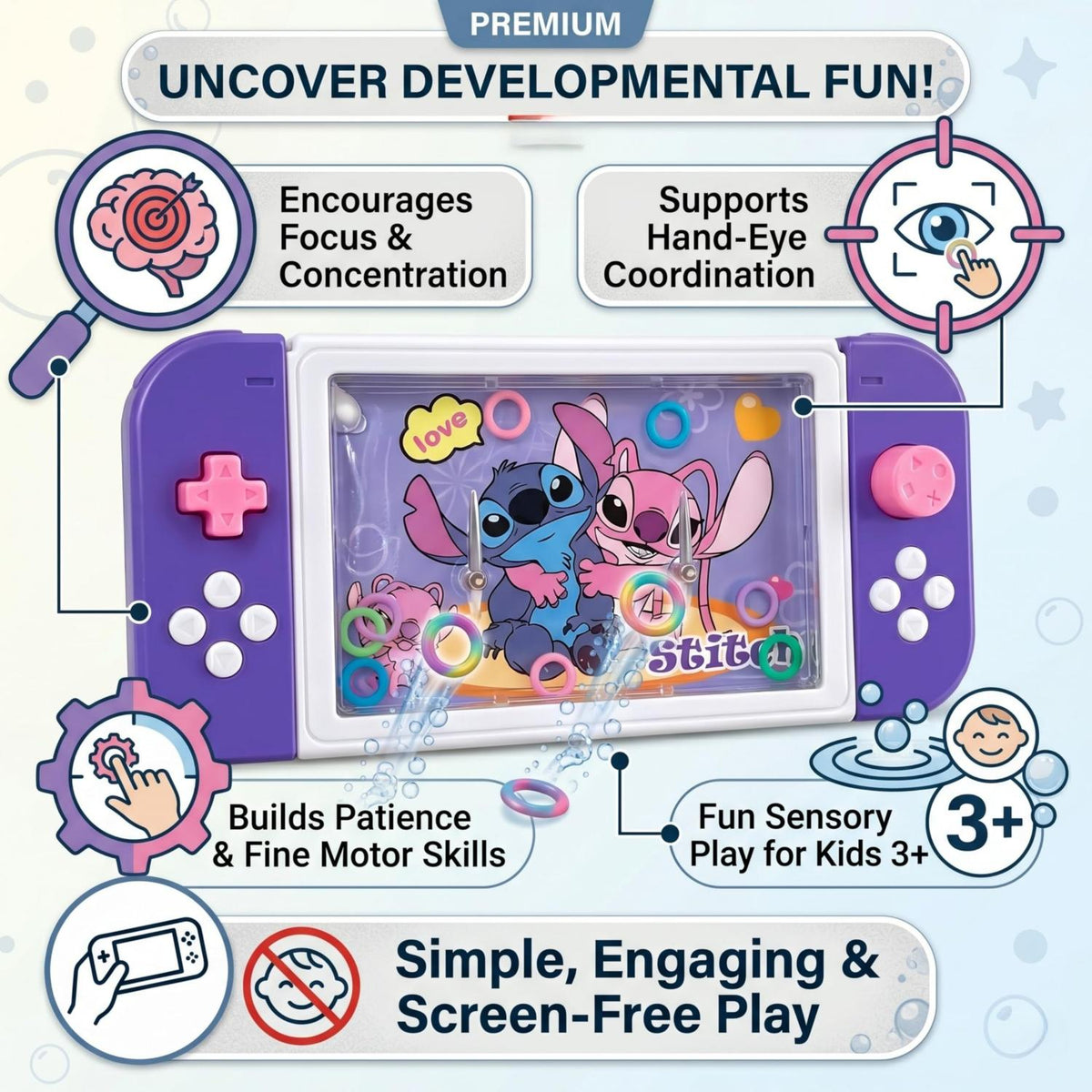 Disney Stitch Kids Licensed Water Ring Game Toys – view 3