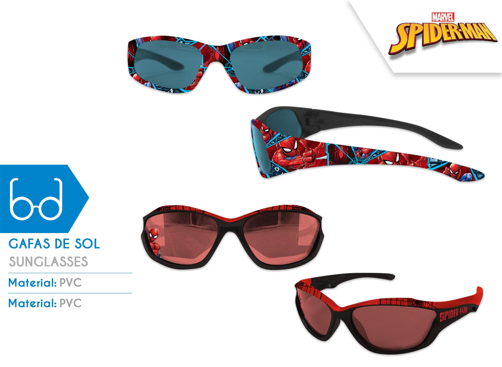 Spiderman UV400 Sunglasses Assorted Colors