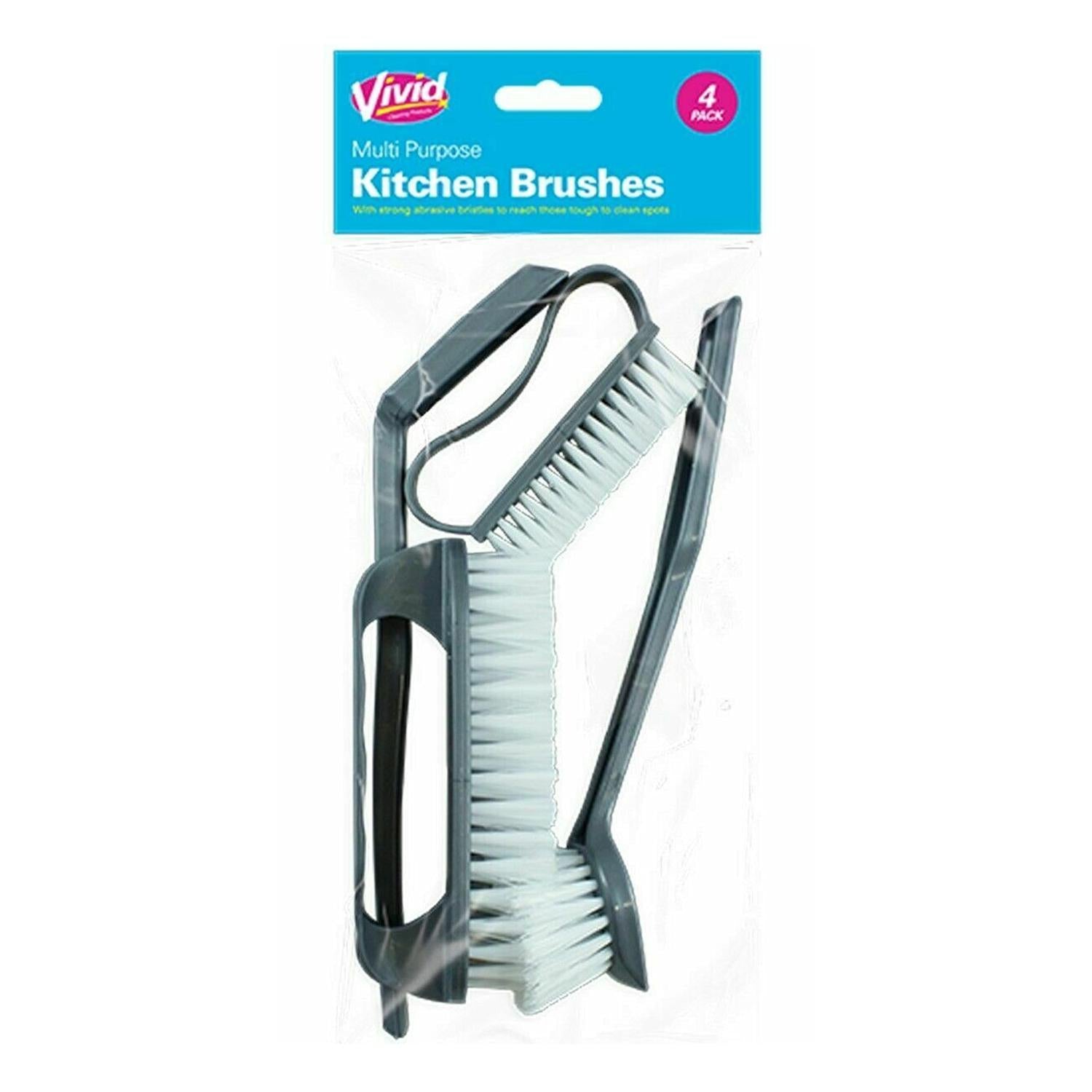 Multipurpose Cleaning Brush Set Strong Bristles 4 Pack