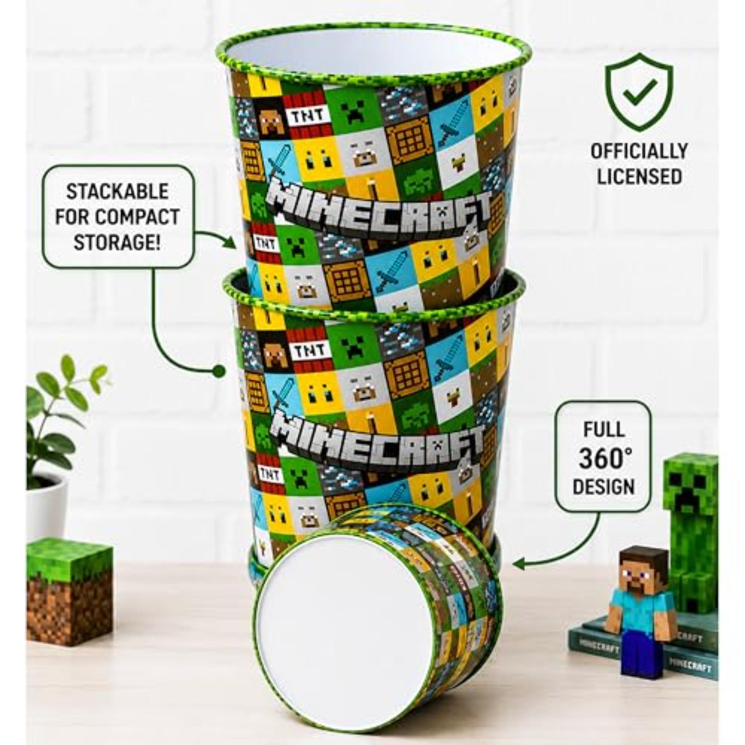 Kids 7L Plastic Dustbin Round Open Top Waste Paper Bin 22cm
