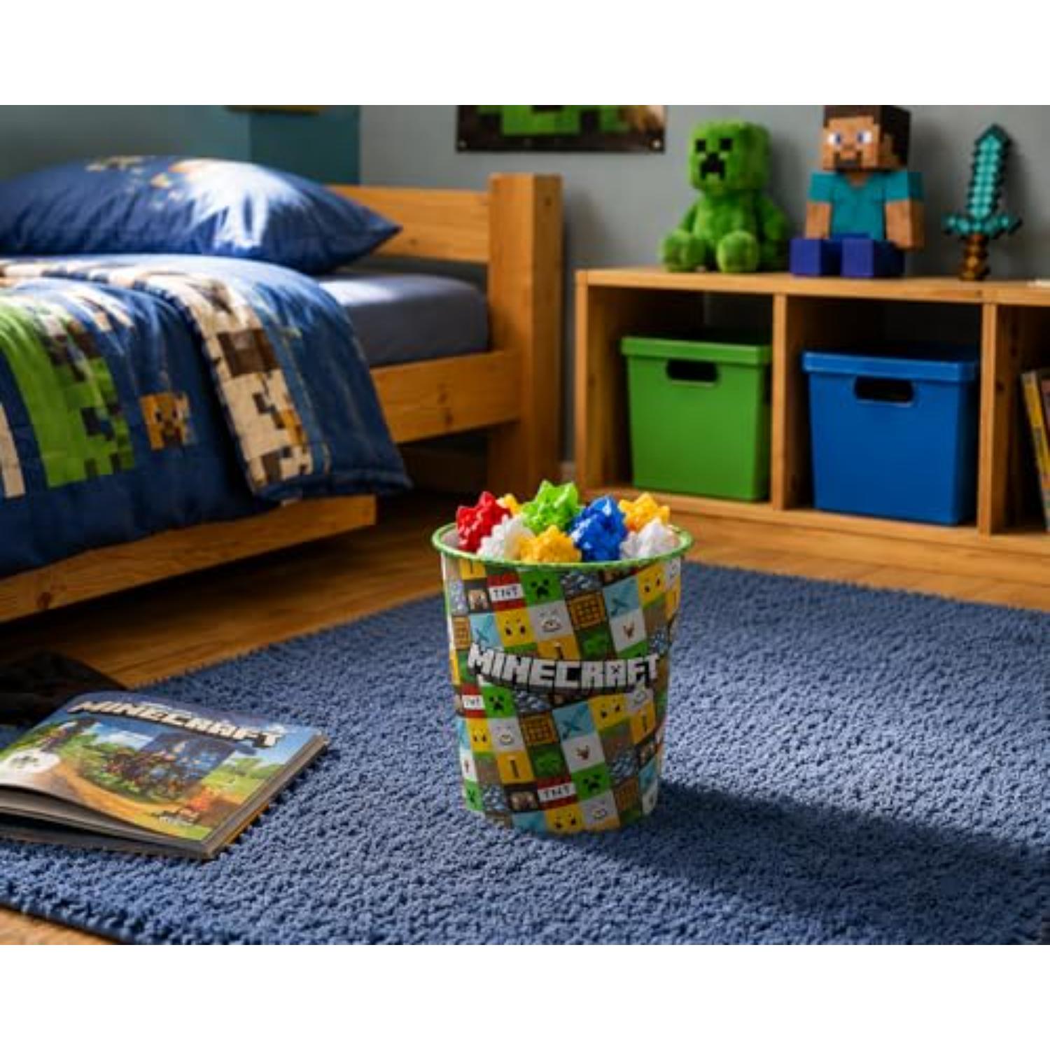 Kids 7L Plastic Dustbin Round Open Top Waste Paper Bin 22cm