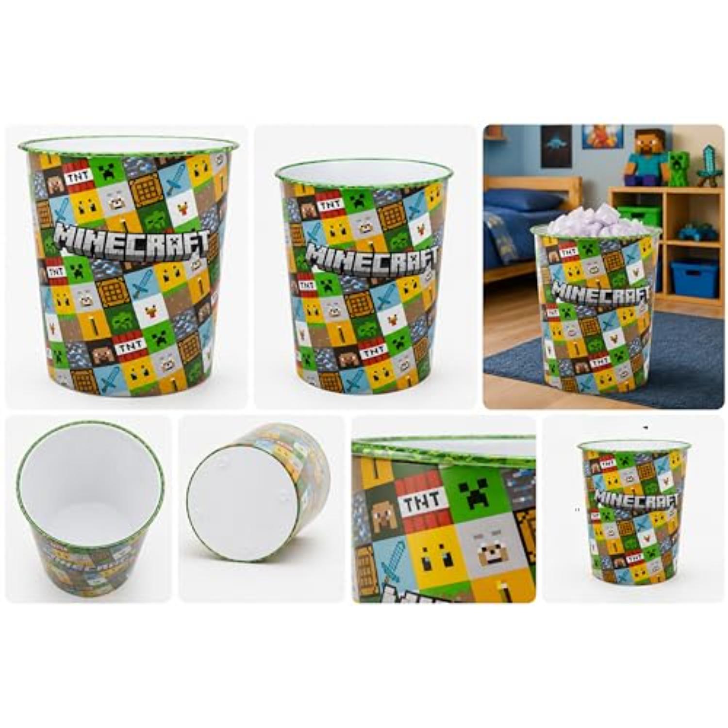 Kids 7L Plastic Dustbin Round Open Top Waste Paper Bin 22cm