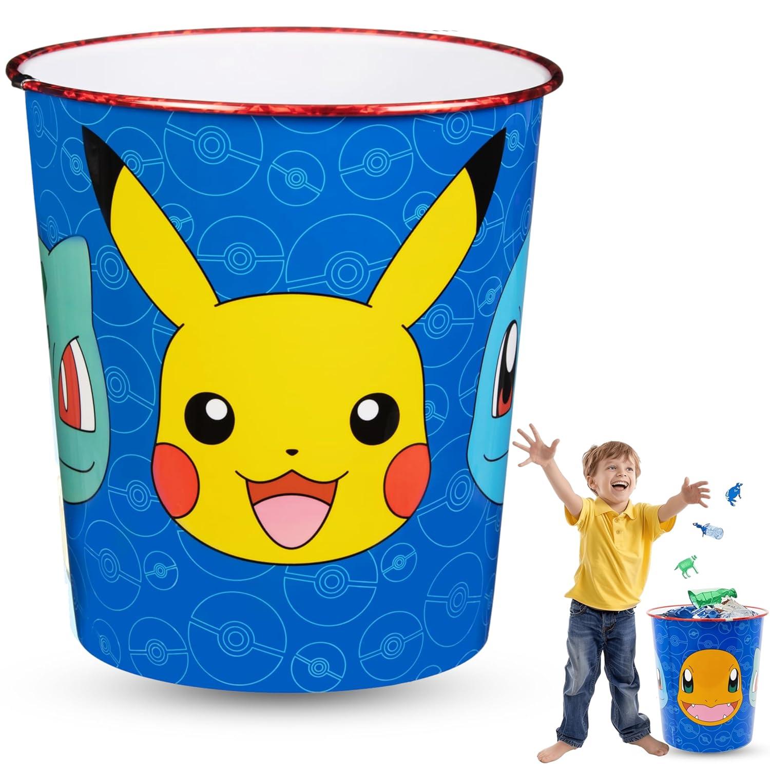 Kids 7L Plastic Dustbin Round Open Top Waste Paper Bin 22cm