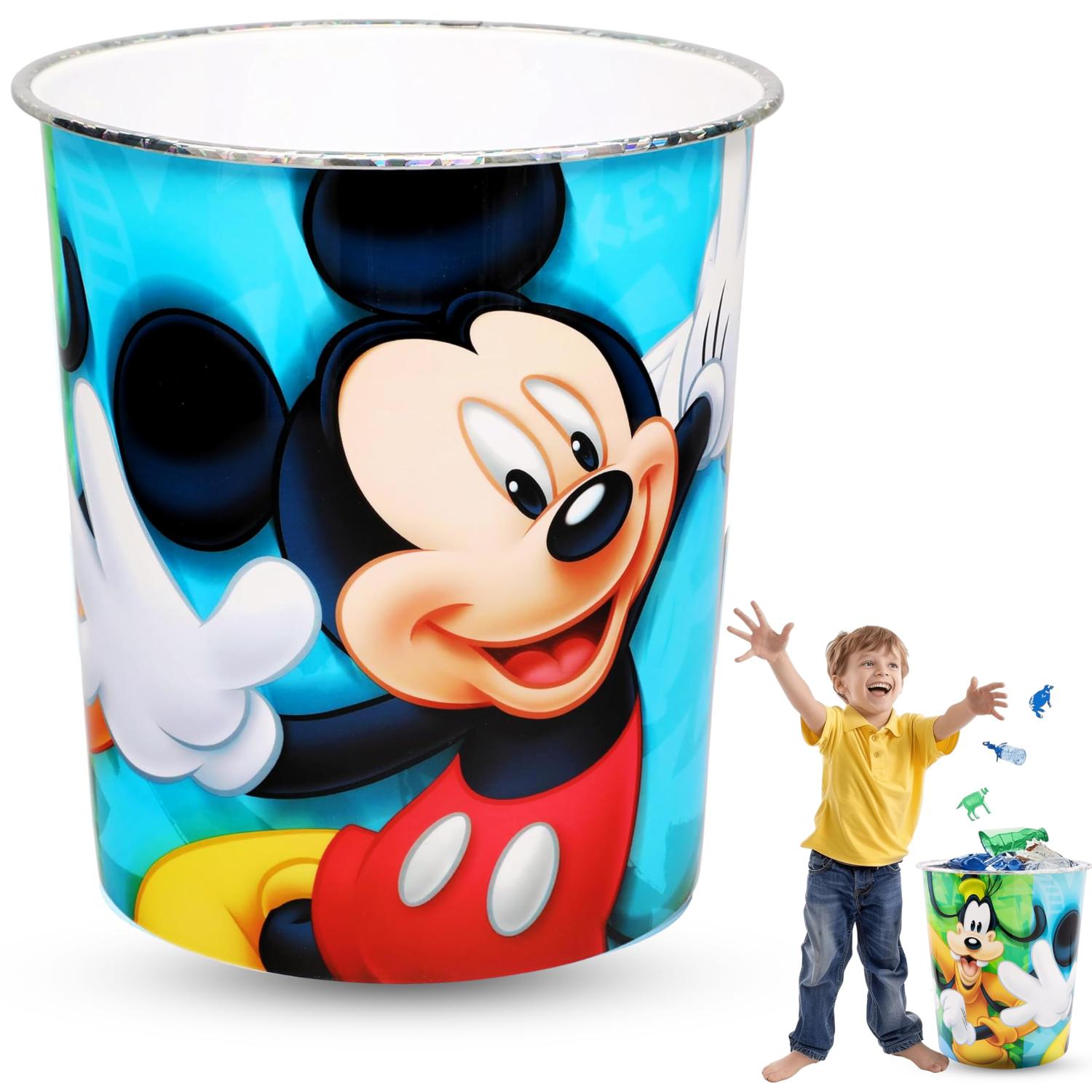 Kids 7L Plastic Dustbin Round Open Top Waste Paper Bin 22cm