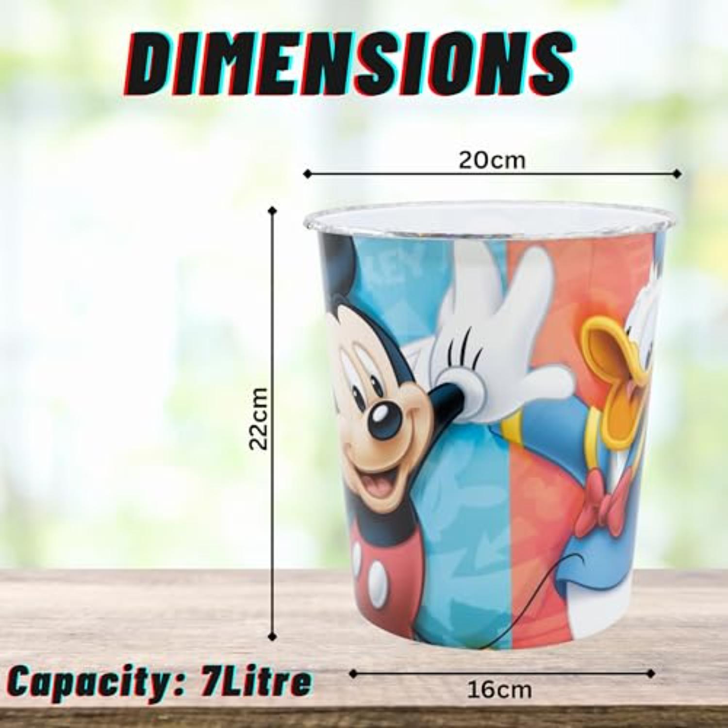 Kids 7L Plastic Dustbin Round Open Top Waste Paper Bin 22cm