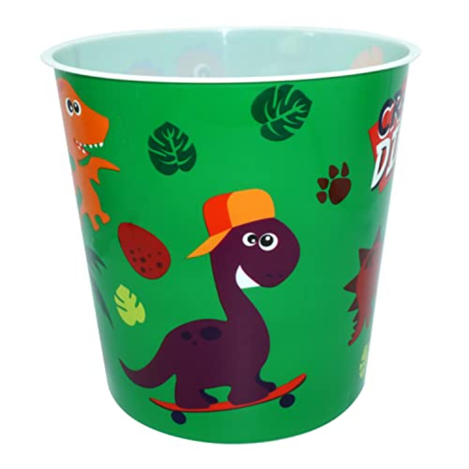Kids 7L Plastic Dustbin Round Open Top Waste Paper Bin 22cm