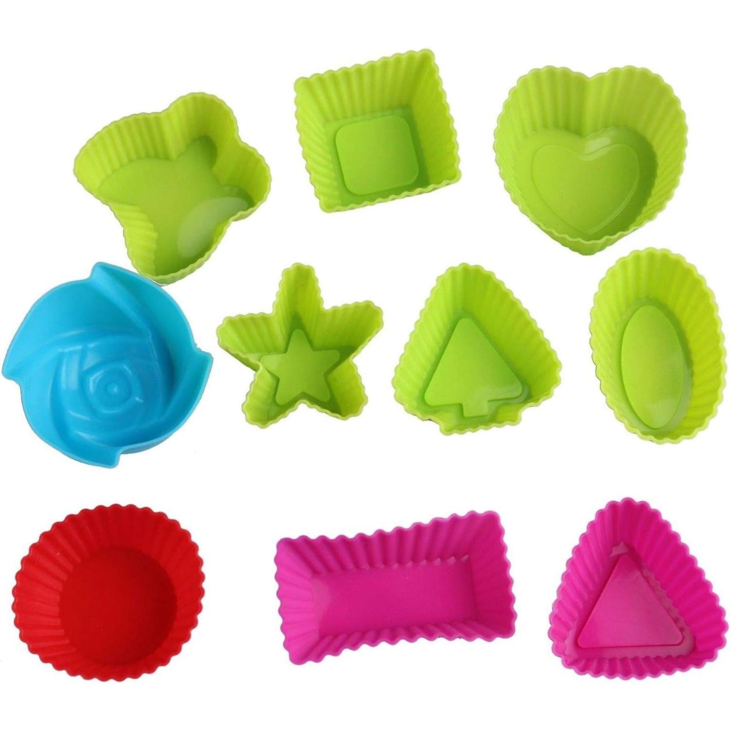 Reusable Silicone Muffin Cases Non-Stick Assorted Baking Moulds