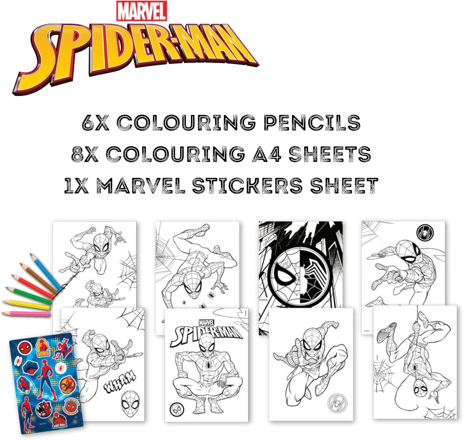 Kids Colouring Activity Set with Pencils - Assorted
