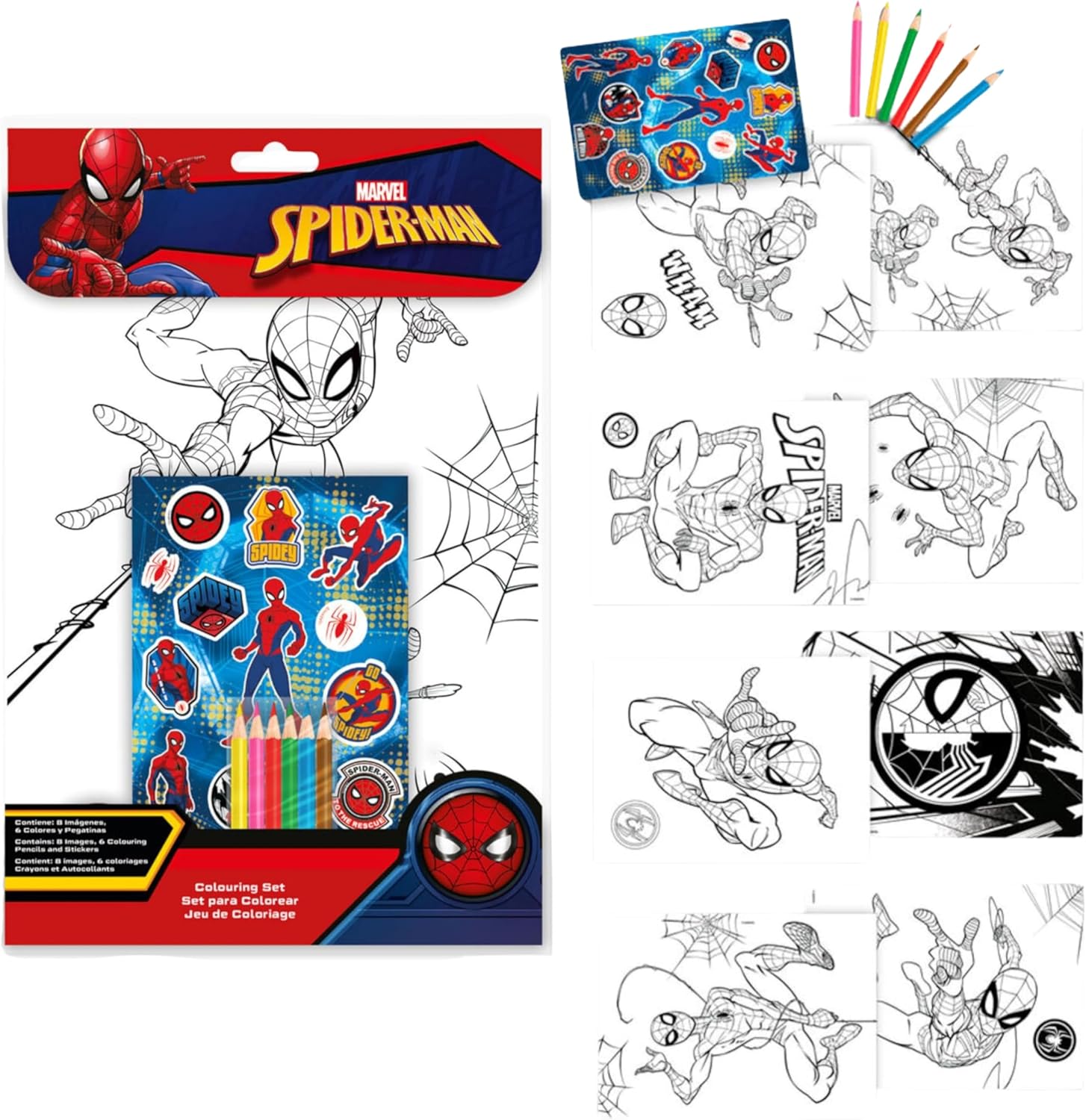 Kids Colouring Activity Set with Pencils - Assorted