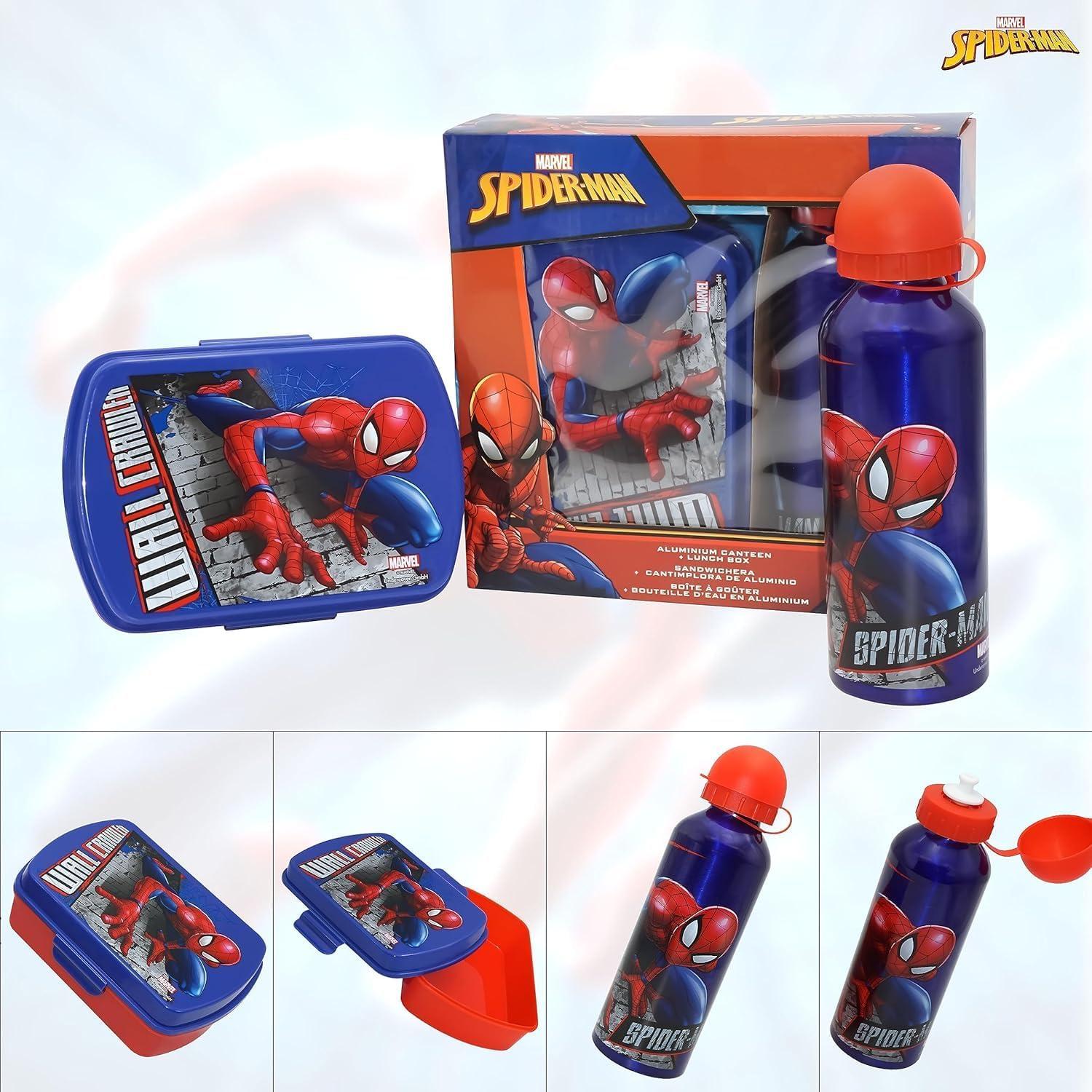Kids Plastic Lunchbox with Aluminium Water Bottle Set - Assorted