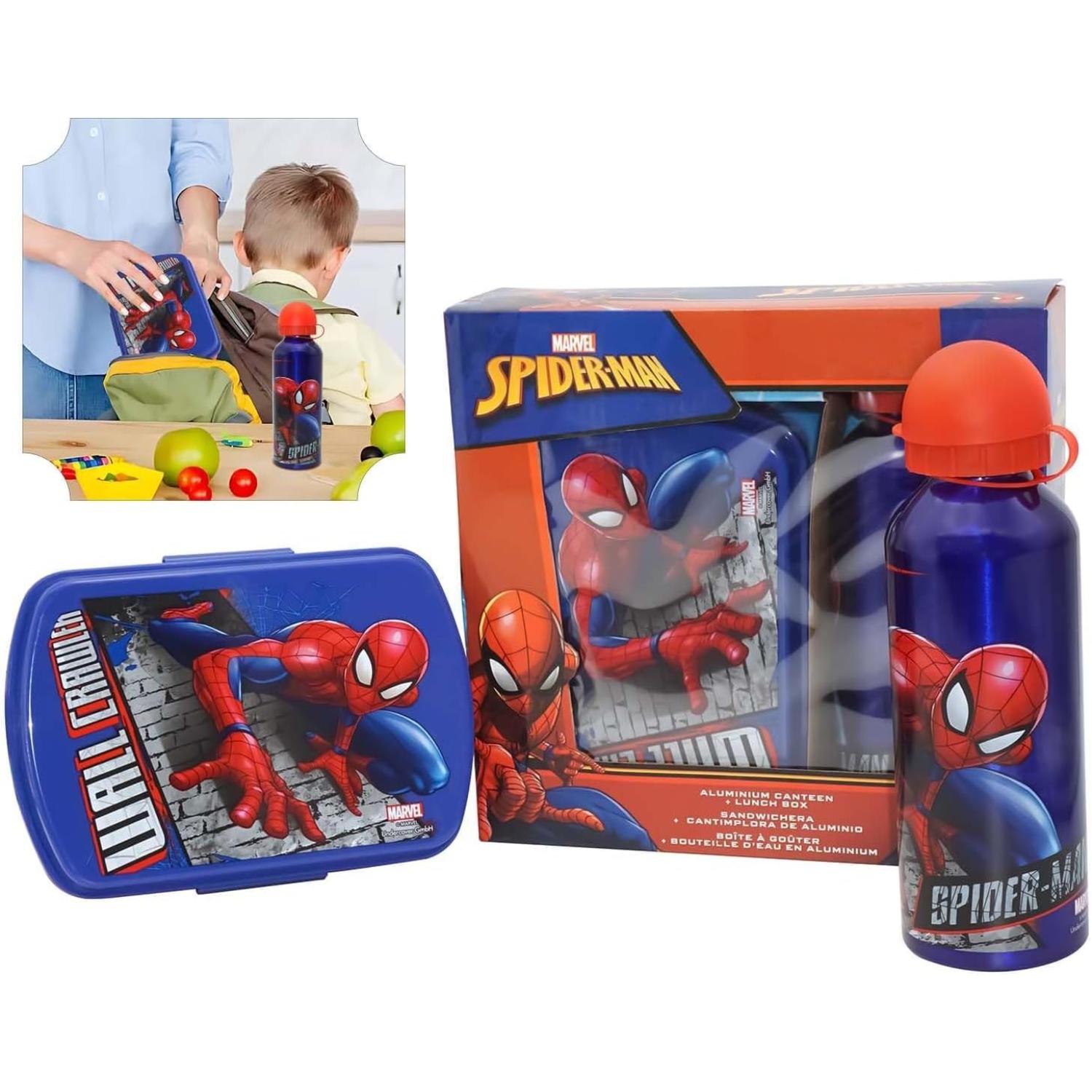 Kids Plastic Lunchbox with Aluminium Water Bottle Set - Assorted