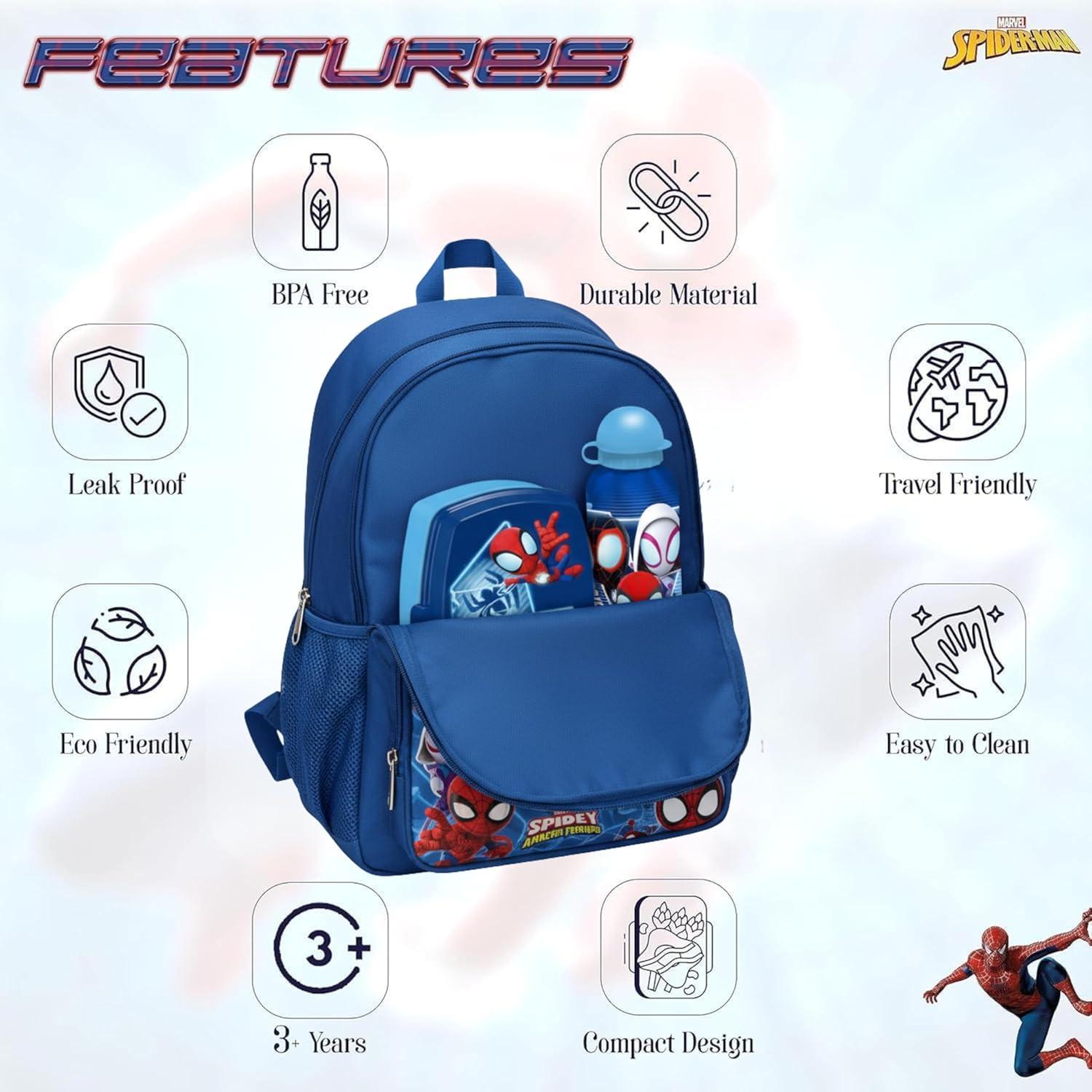 Kids Plastic Lunchbox with Aluminium Water Bottle Set - Assorted