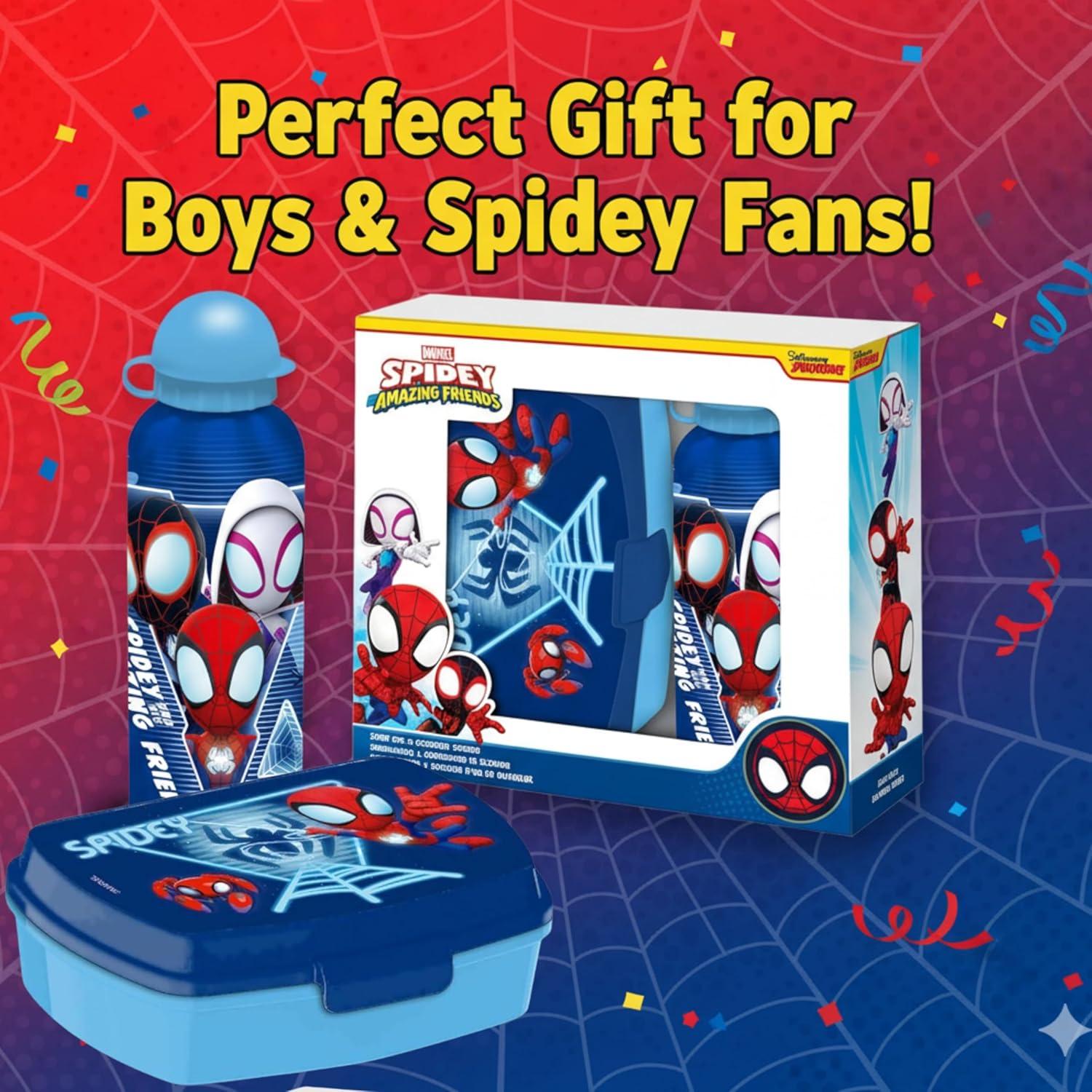 Kids Plastic Lunchbox with Aluminium Water Bottle Set - Assorted
