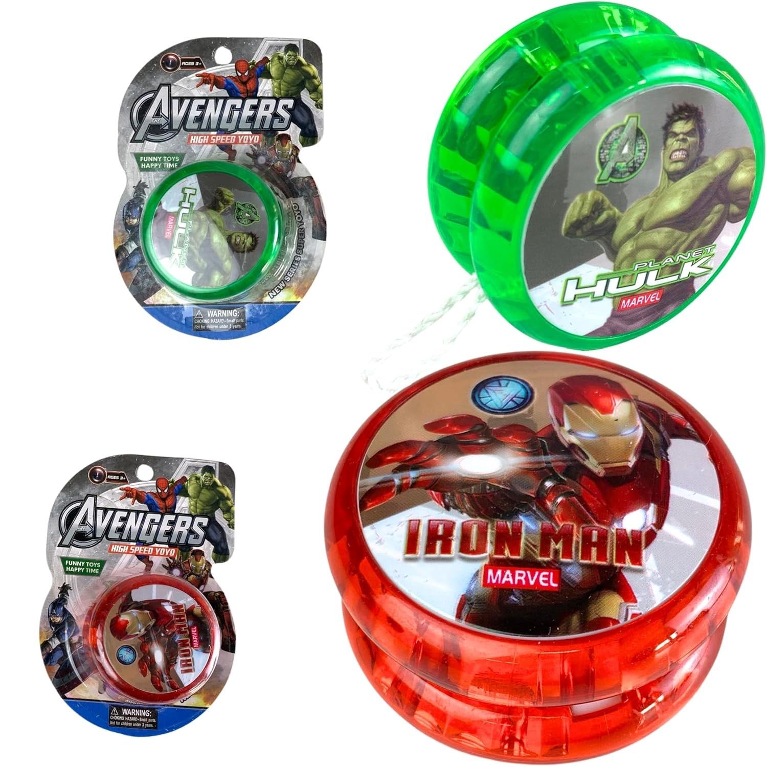 Avengers LED Light-Up Yo-Yo Toy with String Kids 5.5cm - Assorted