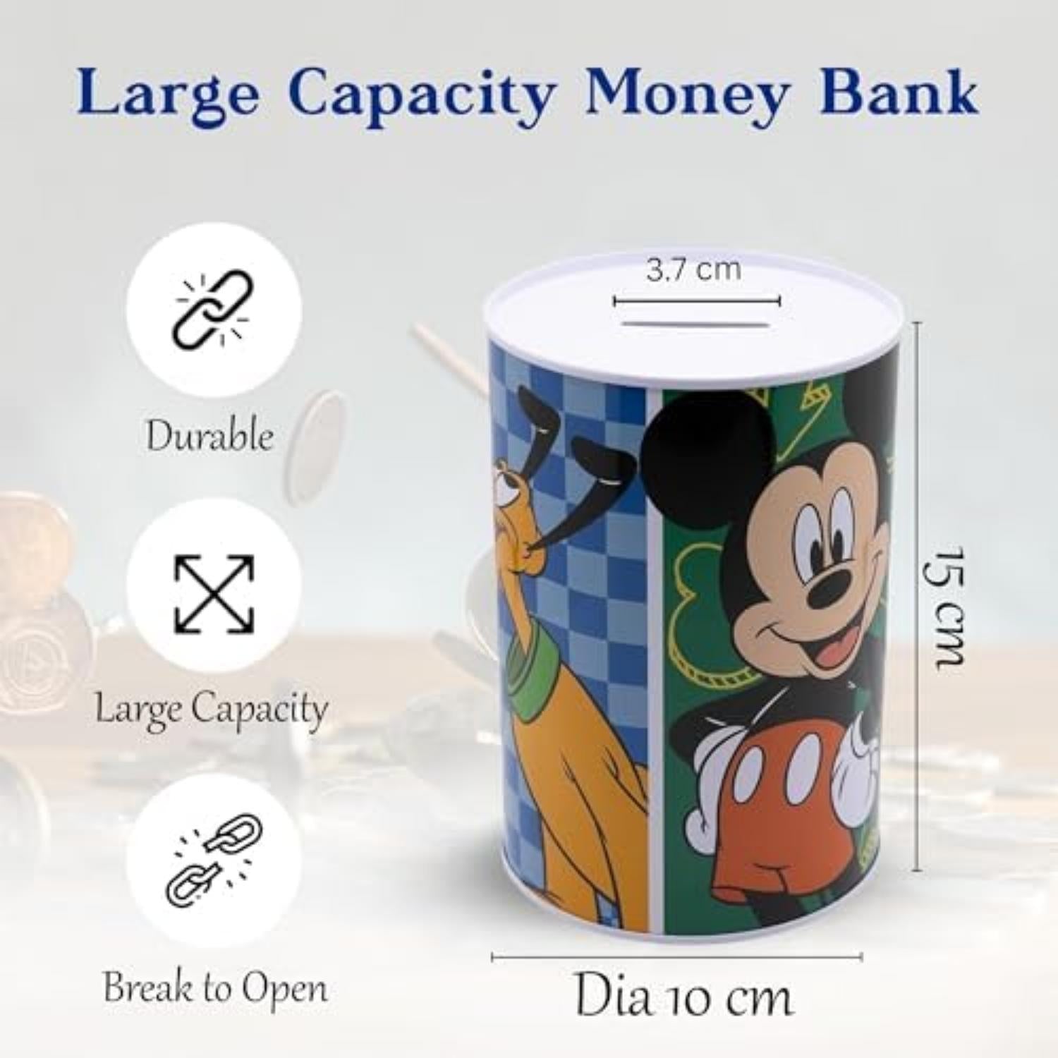 Assorted Character Metallic Money Box for Kids – Coin Savings Bank