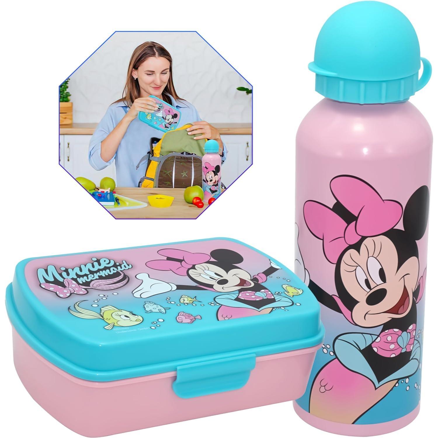 Kids Plastic Lunchbox with Aluminium Water Bottle Set