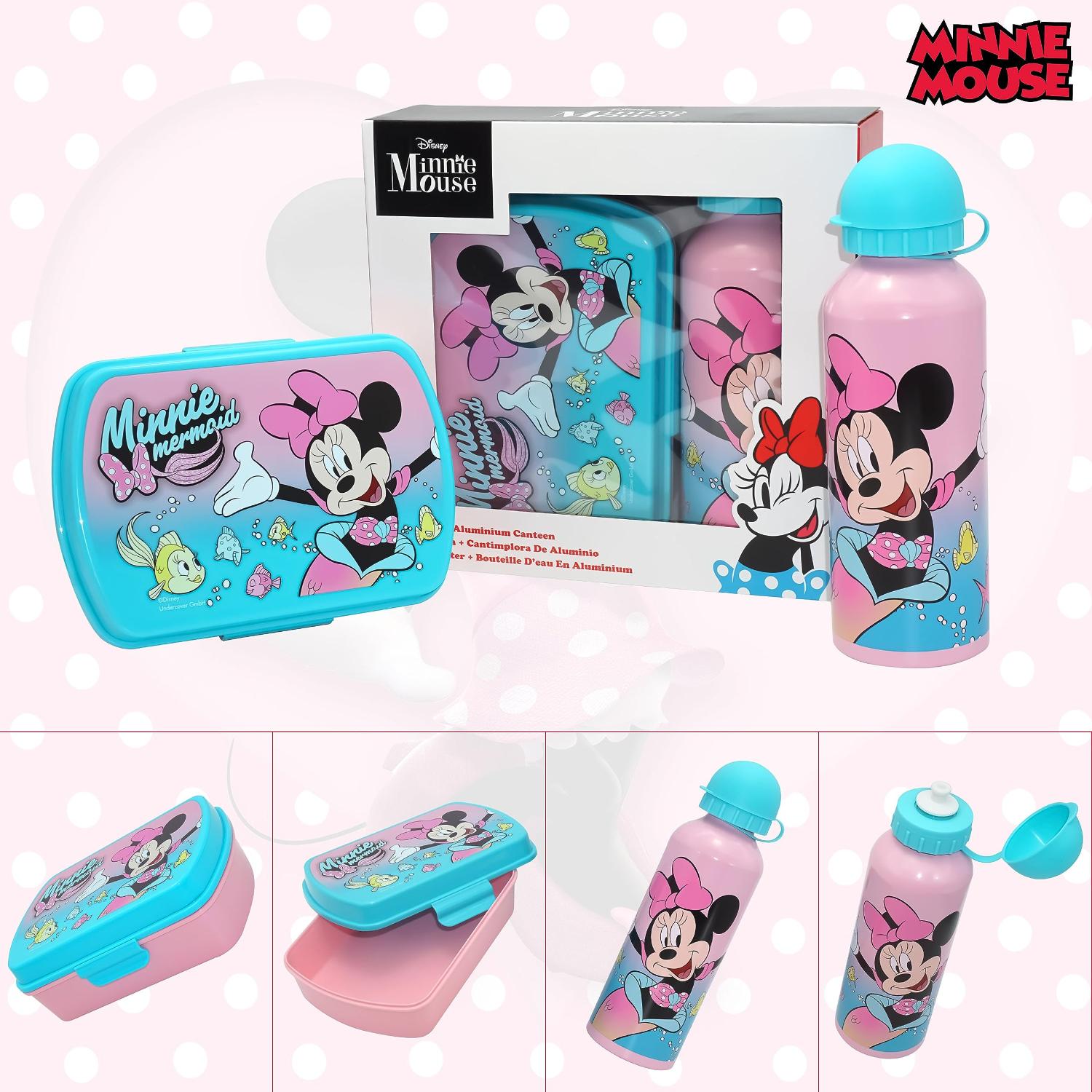 Kids Plastic Lunchbox with Aluminium Water Bottle Set