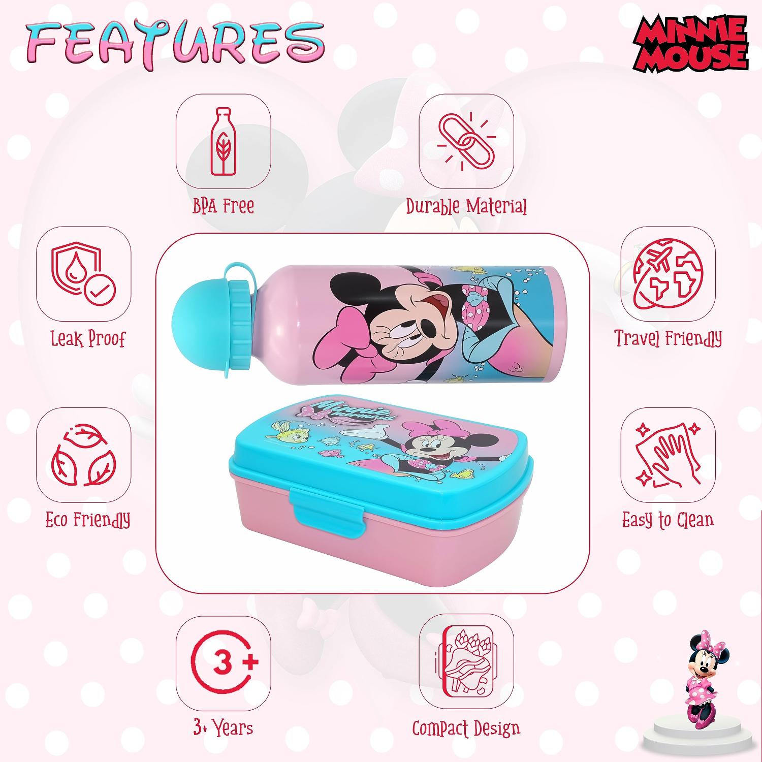 Kids Plastic Lunchbox with Aluminium Water Bottle Set