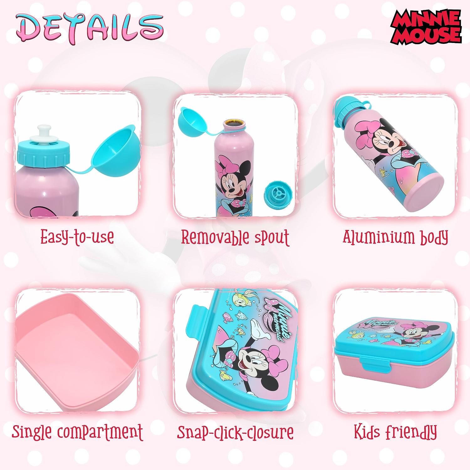 Kids Plastic Lunchbox with Aluminium Water Bottle Set