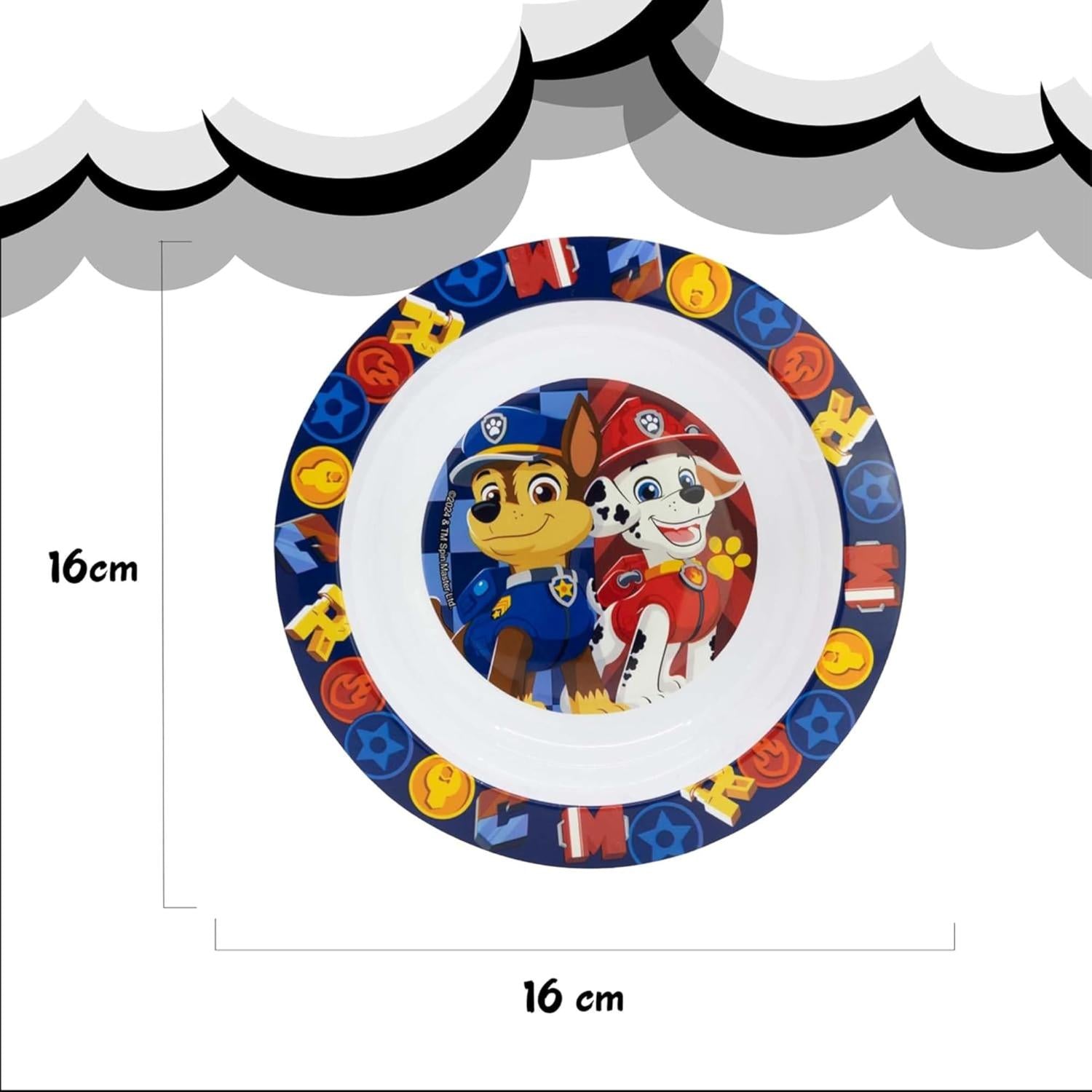 5 Piece Kids Dinnerware Set BPA-Free Plastic Plate Bowl Cup Fork &amp; Spoon