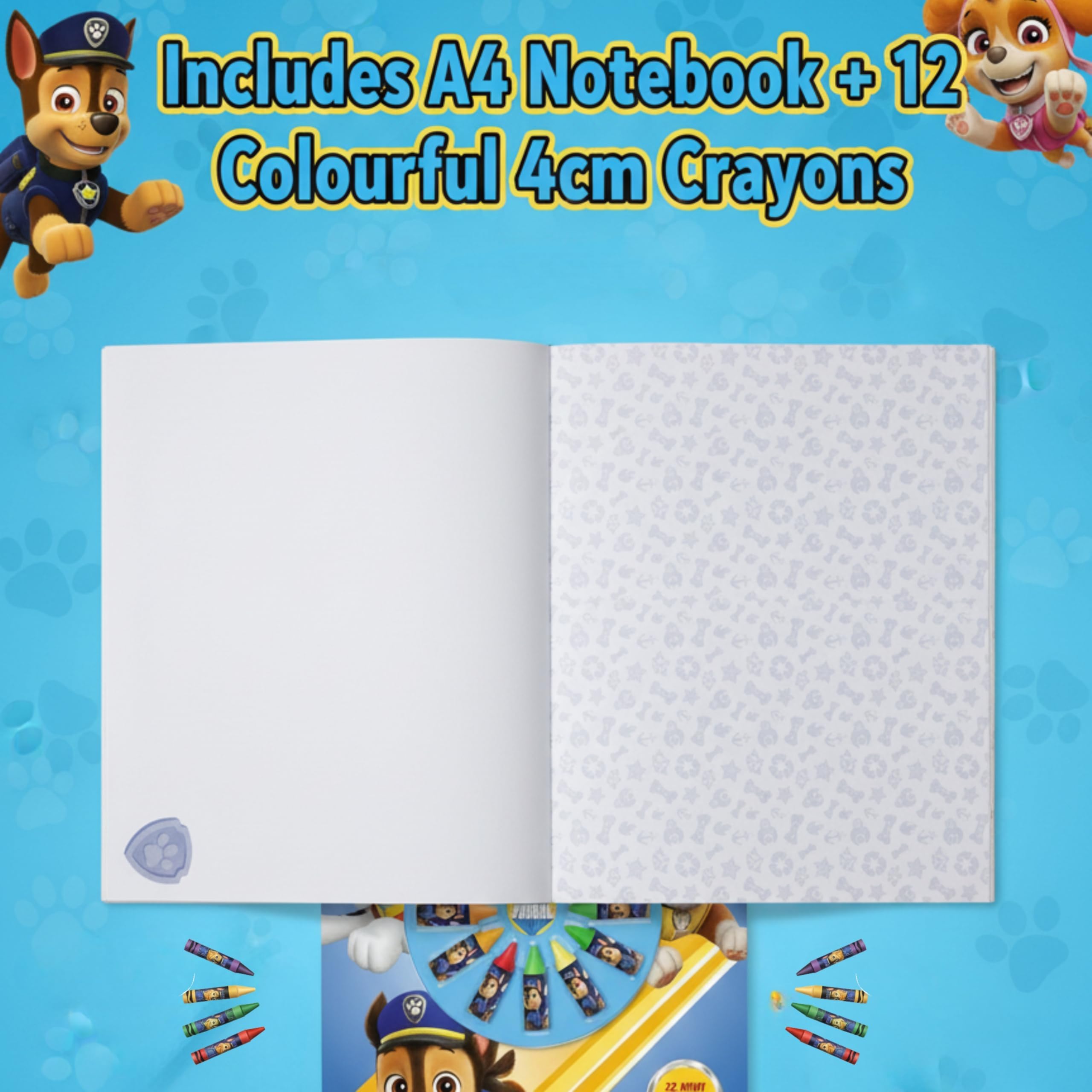 Kids Notebook & Mini Crayons Colouring Set – Assorted