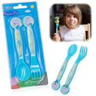 Peppa Pig Kids Licensed 2 Piece Cutlery Set BPA-Free Plastic Spoon & Fork