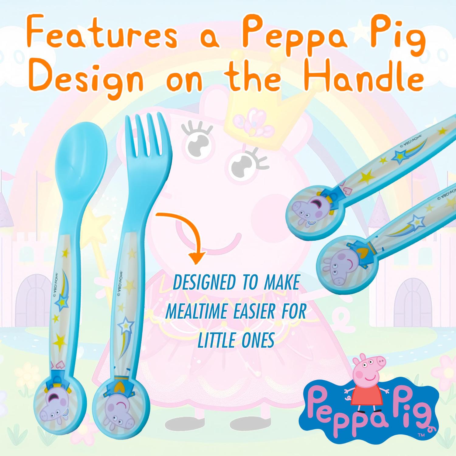 Kids 2 Piece Cutlery Set BPA-Free Plastic Spoon & Fork